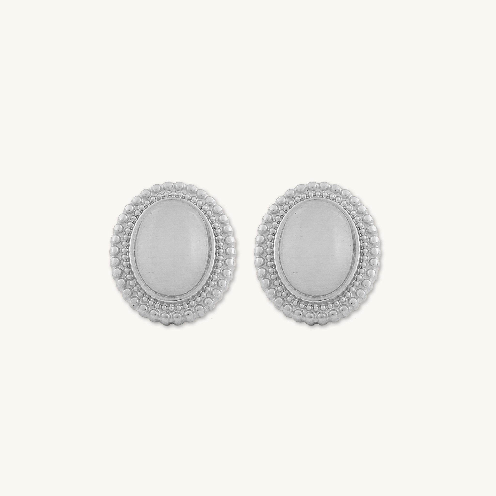Moonstone Vintage Oval Earrings - Camile & Stone