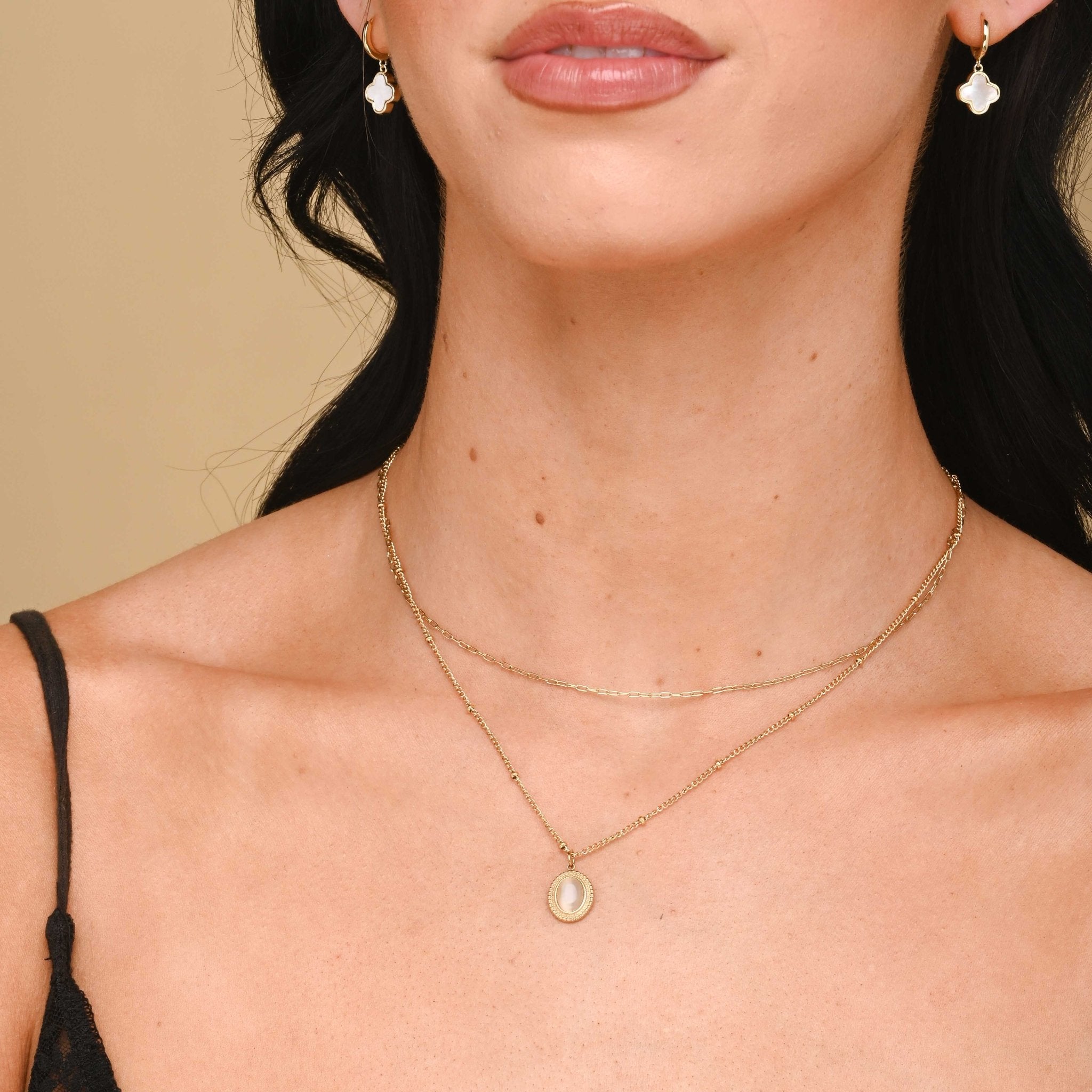 Moonstone Vintage Oval Satellite Necklace - Camile & Stone