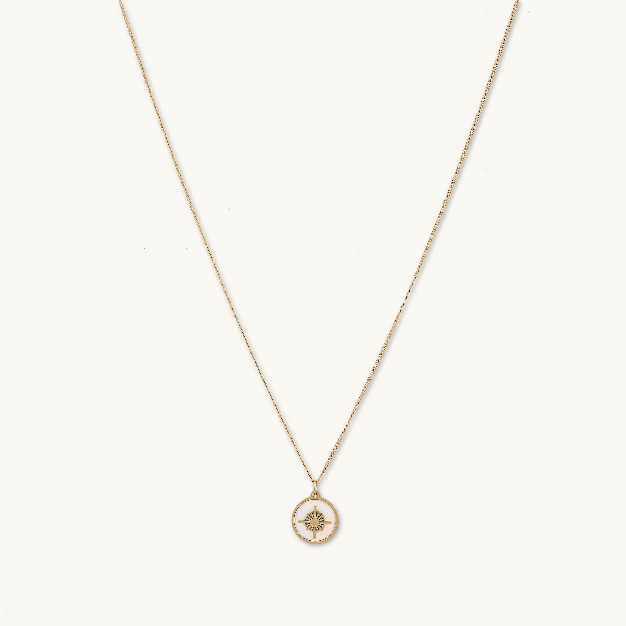 North Star Mother Of Pearl Medallion Necklace - Camile & Stone
