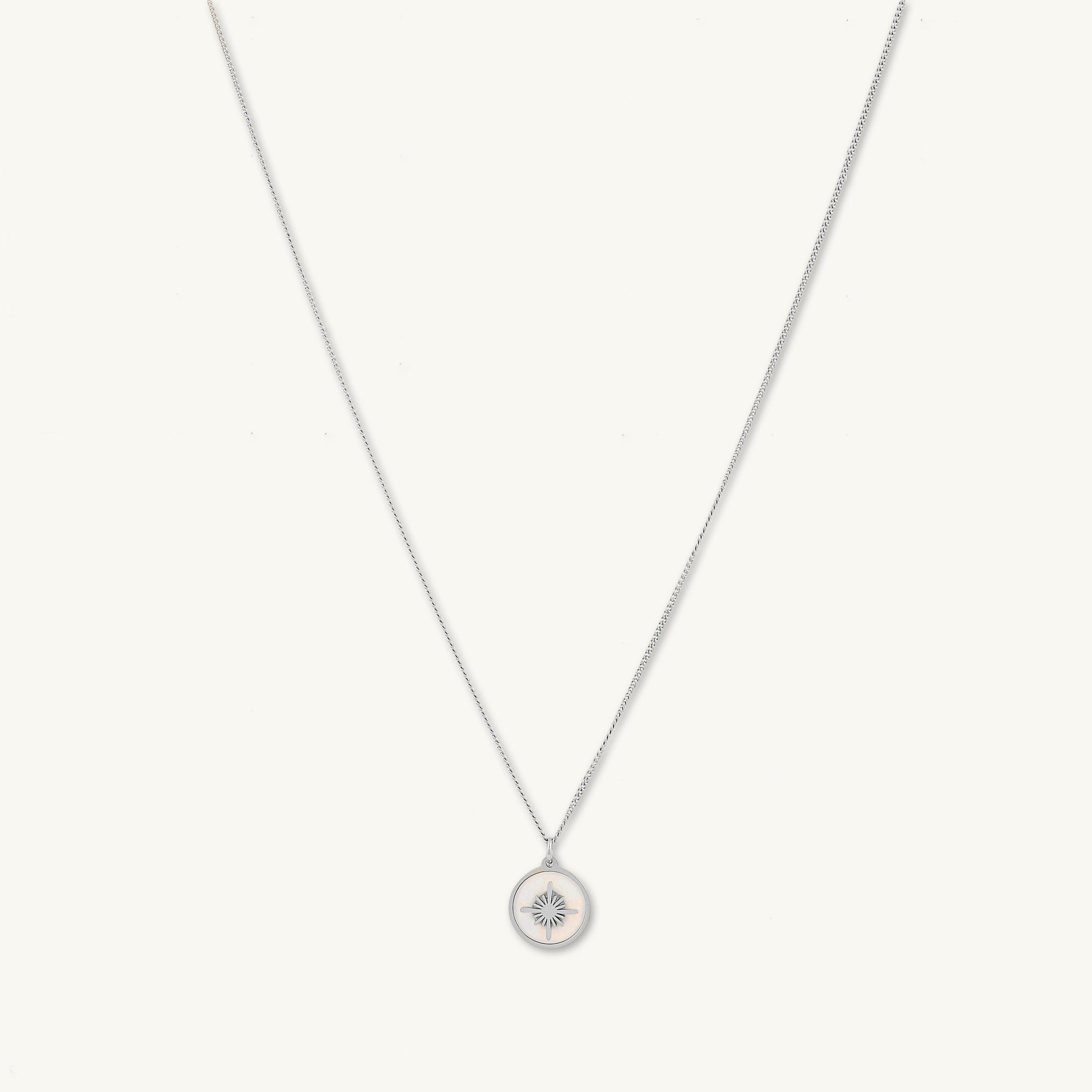North Star Mother Of Pearl Medallion Necklace - Camile & Stone