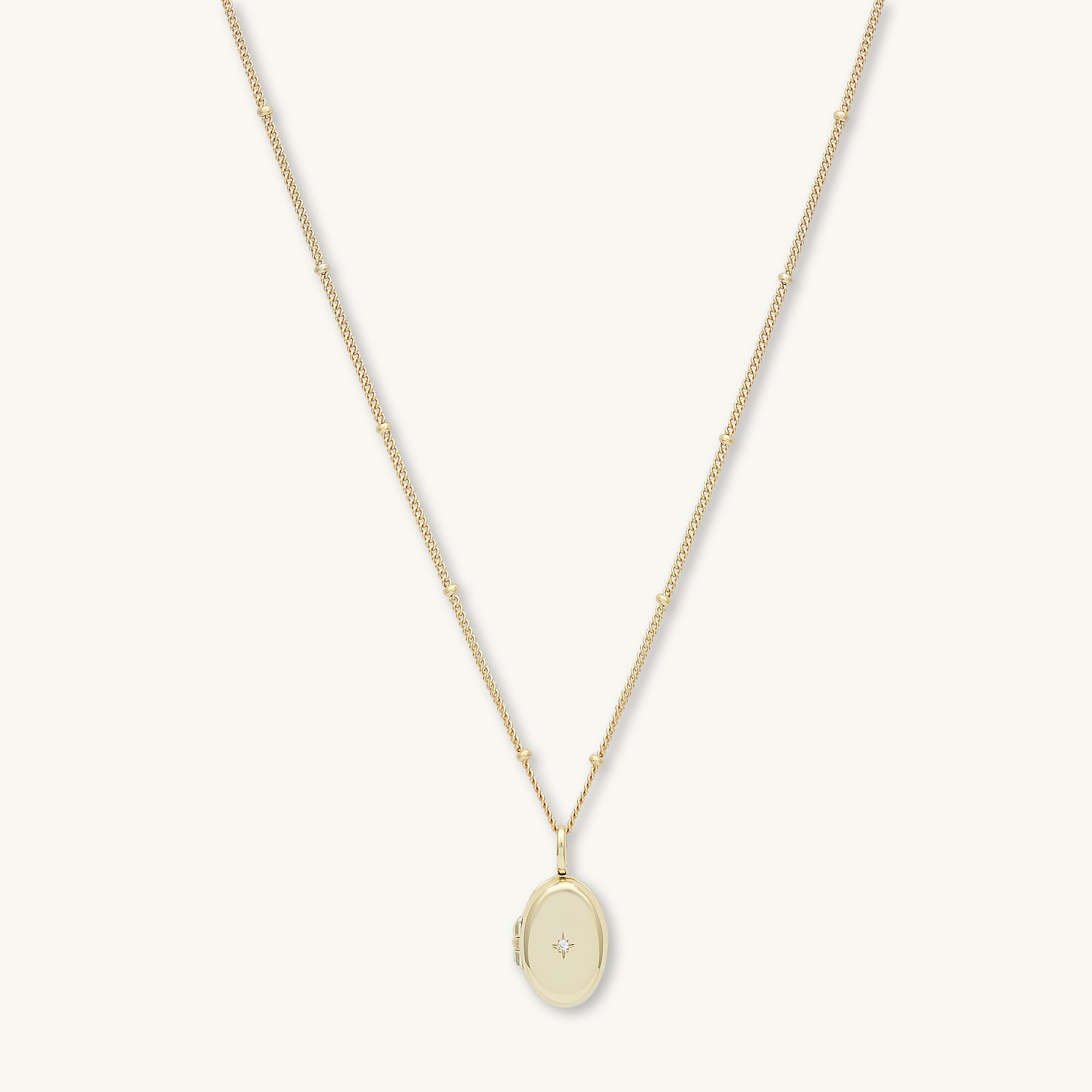 North Star Oval Photo Locket Necklace - Camile & Stone