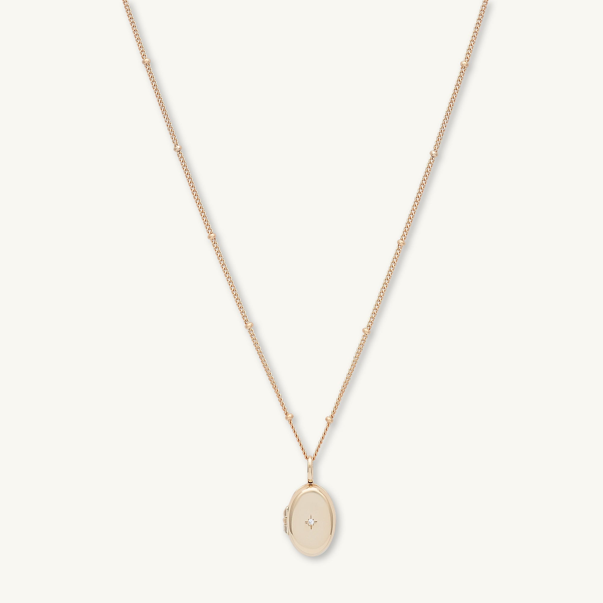 North Star Oval Photo Locket Necklace - Camile & Stone