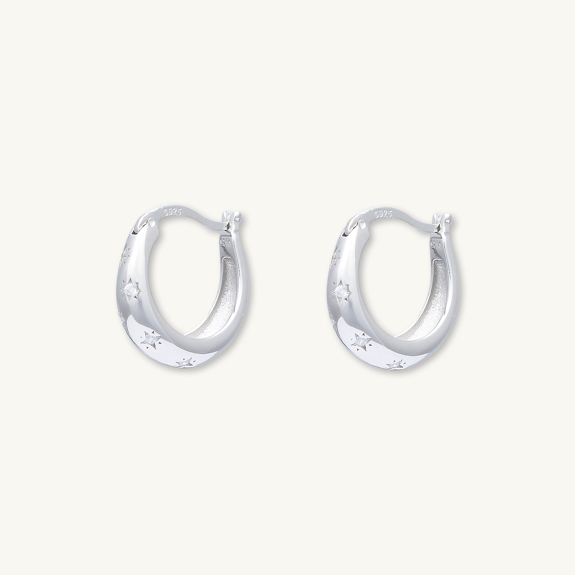North Star Thick Sapphire Huggie Earrings - Camile & Stone