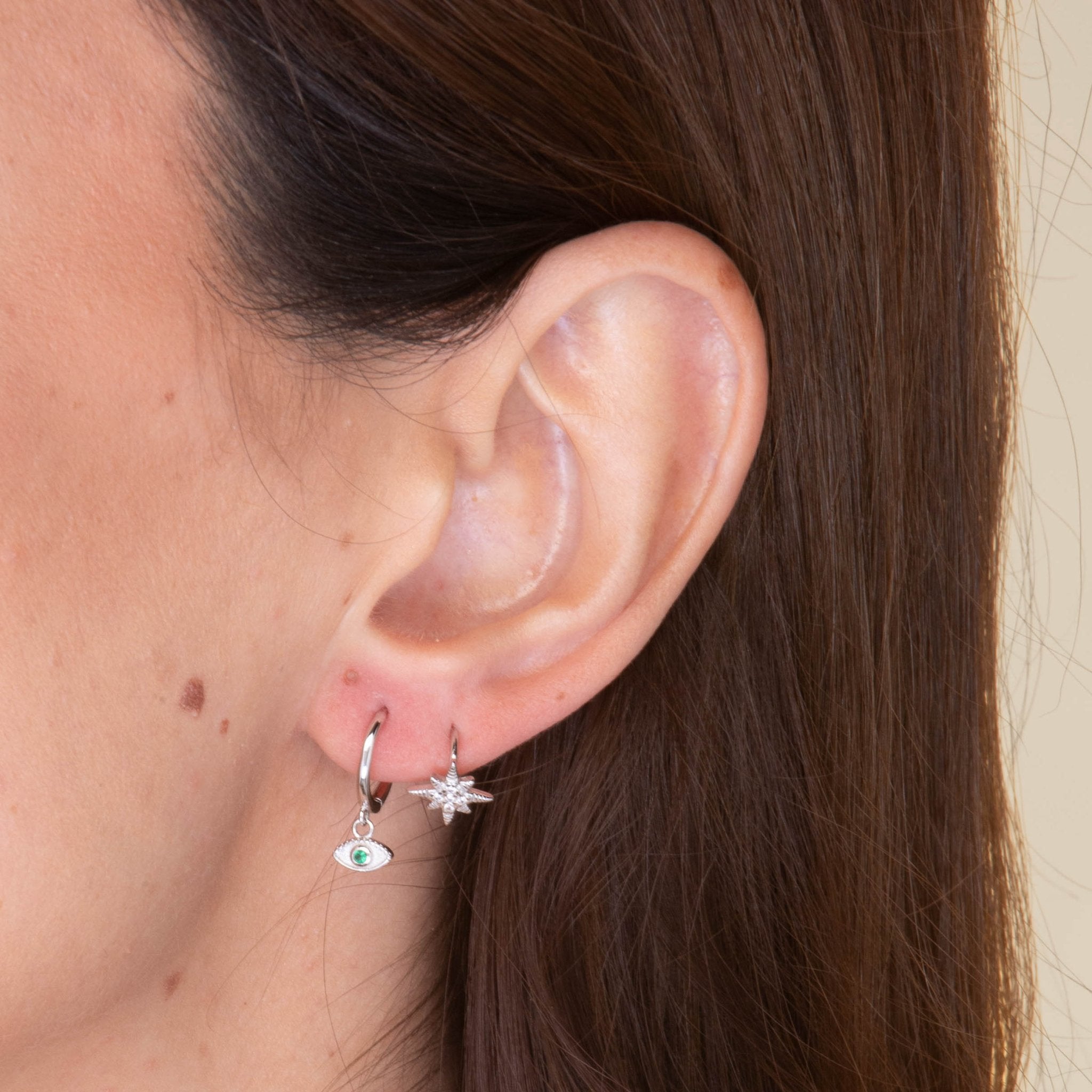 North Star Zirconia Ripple Huggie Earrings - Camile & Stone