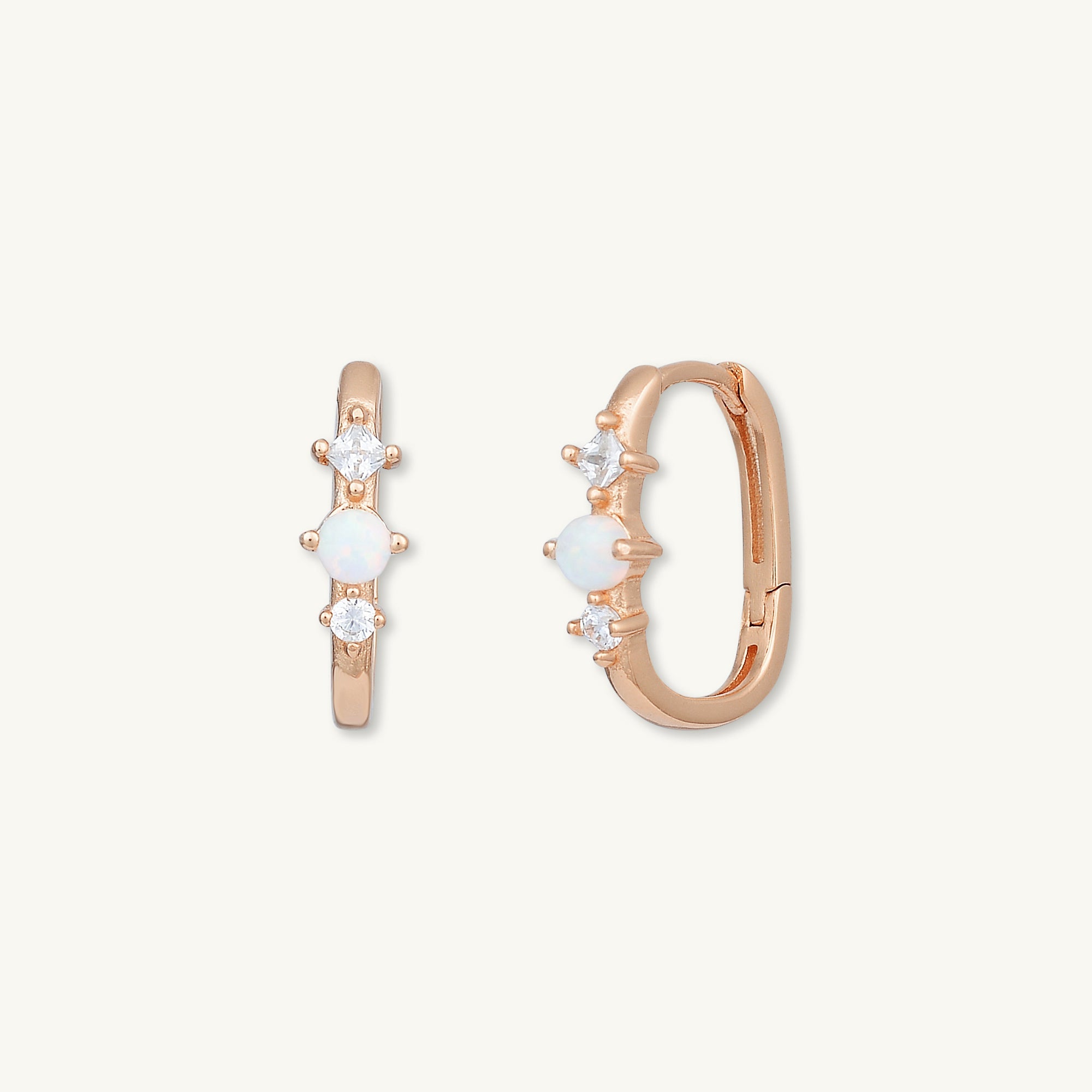 Opal Sapphire Huggie Earrings - Camile & Stone