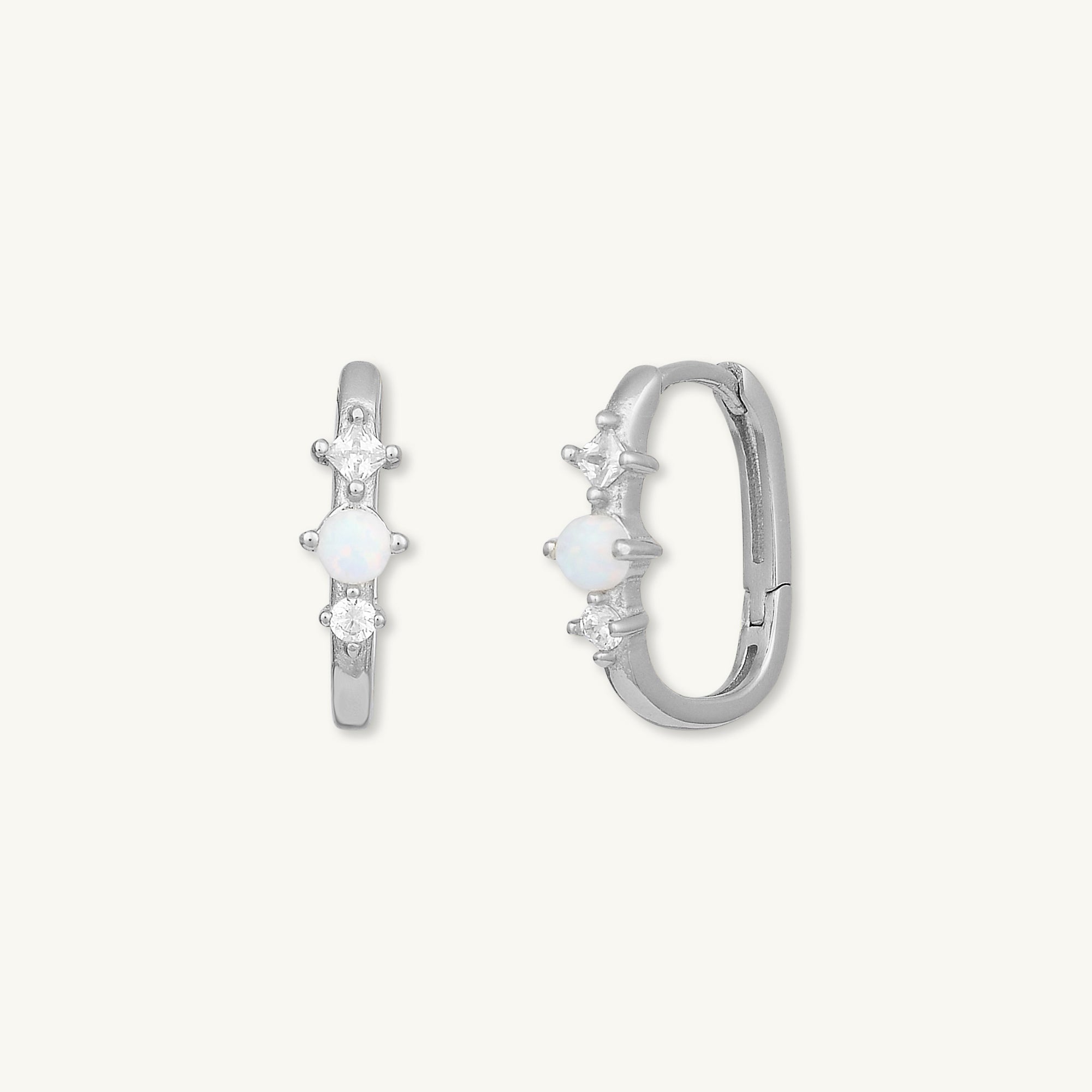 Opal Sapphire Huggie Earrings - Camile & Stone