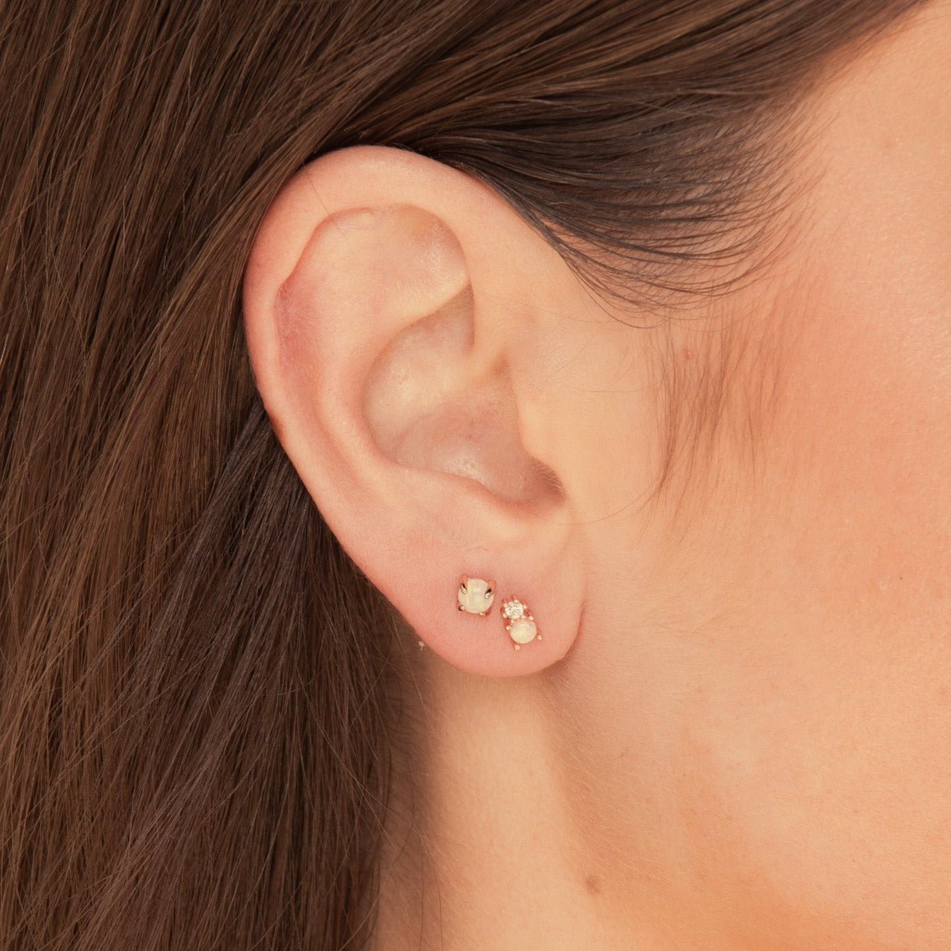 Opal Sapphire Stud Earrings - Camile & Stone