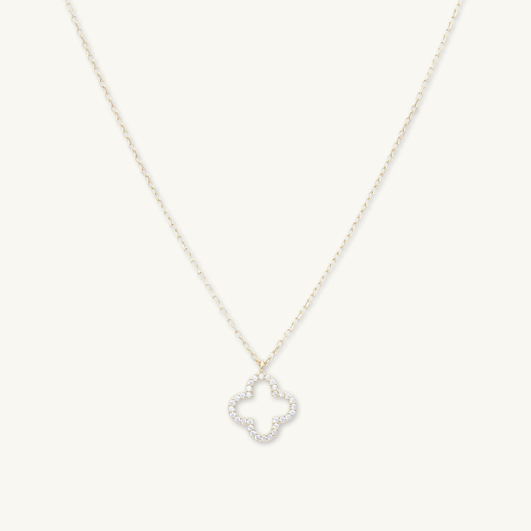Open Clover Sapphire Chain Necklace - Camile & Stone