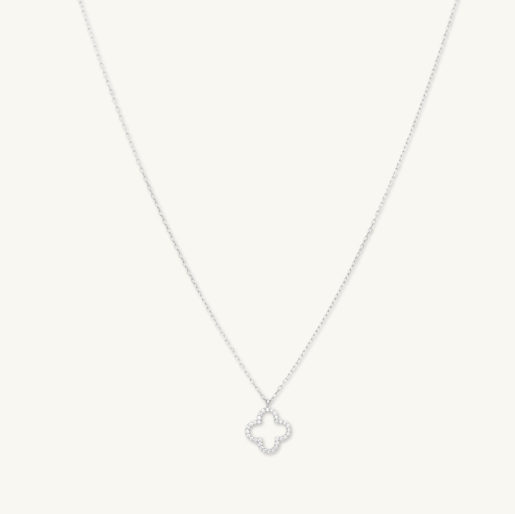 Open Clover Sapphire Chain Necklace - Camile & Stone