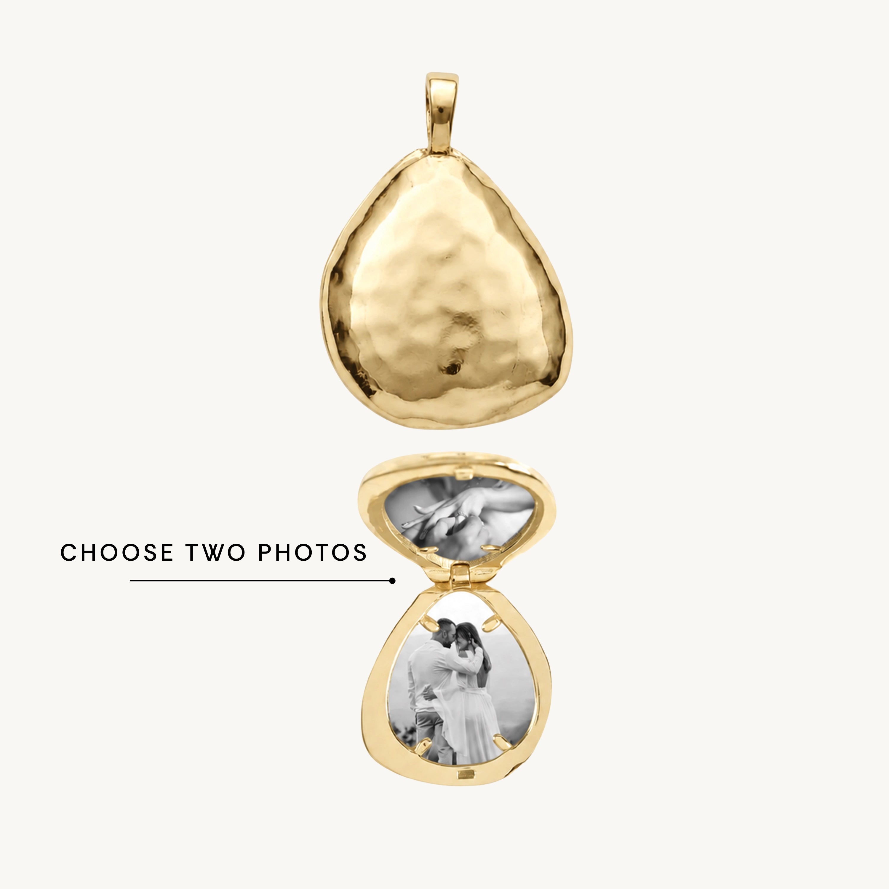 Oval Molten Photo Locket Pendant