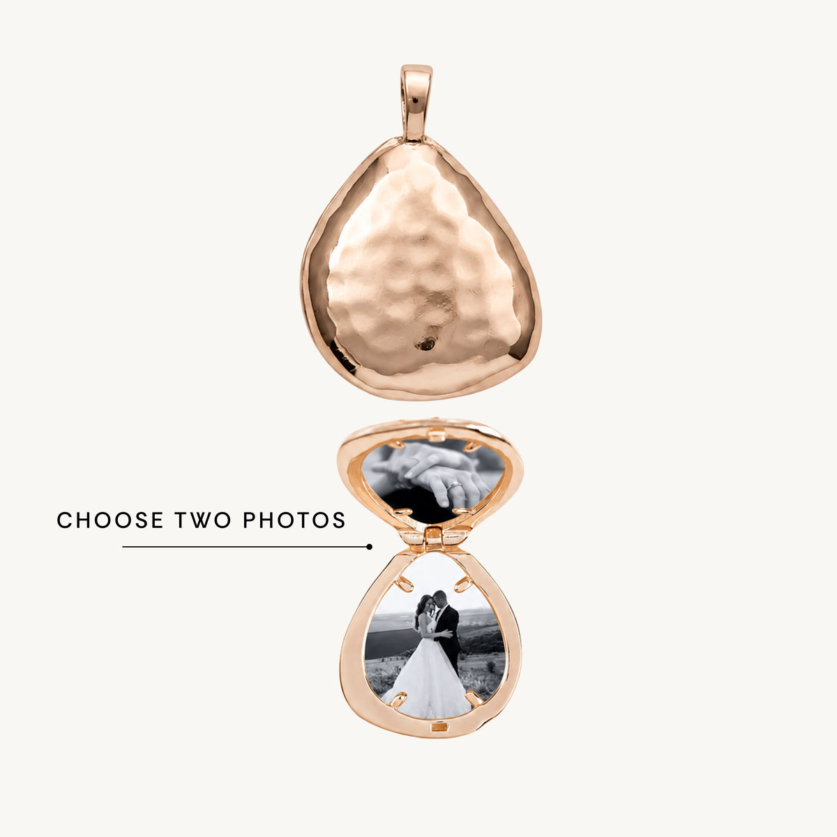 Oval Molten Photo Locket Pendant