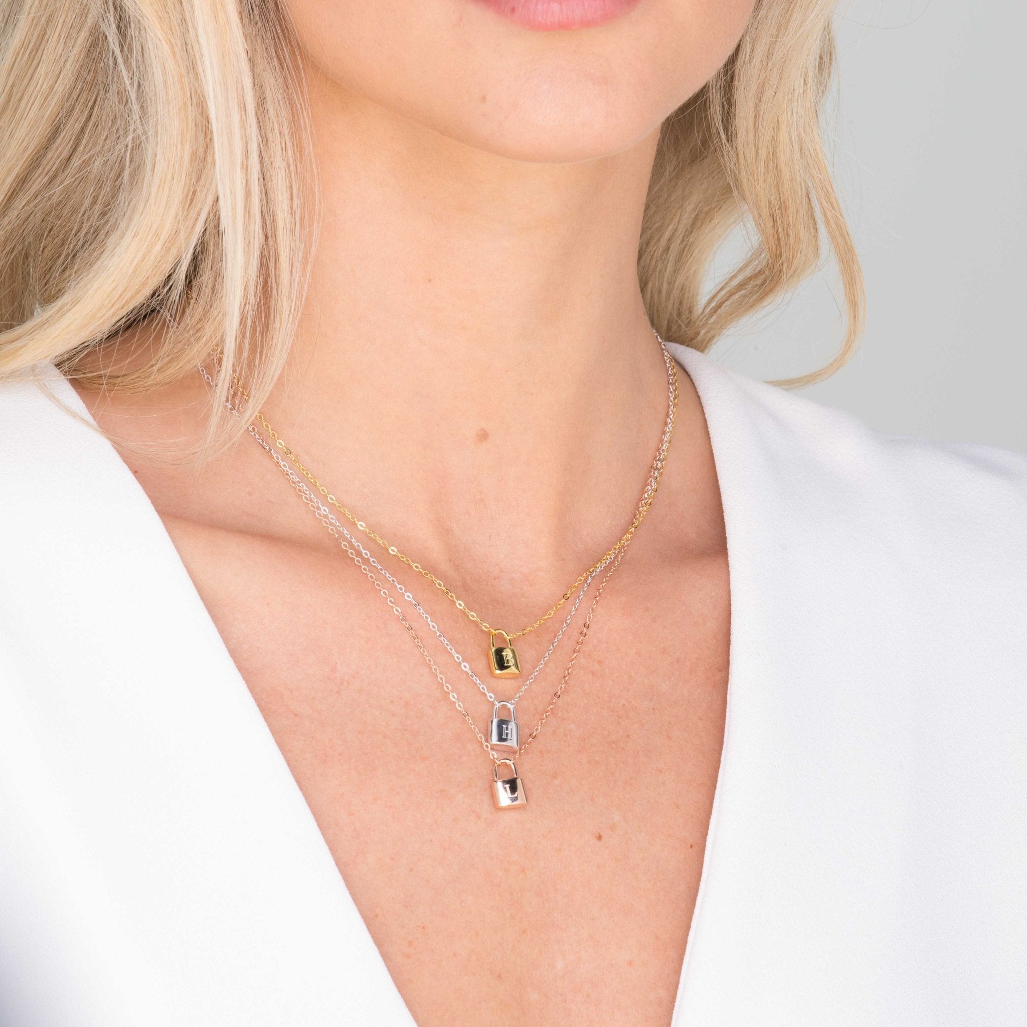 Padlock Initial Letter Necklace - Camile & Stone