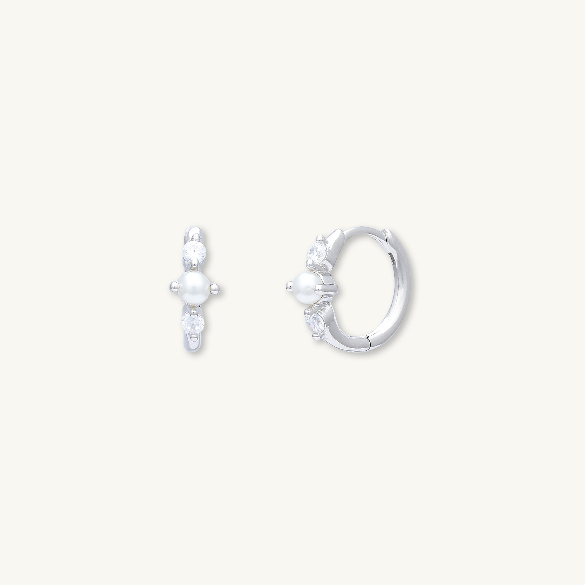 Pearl Sapphire Huggie Earrings - Camile & Stone