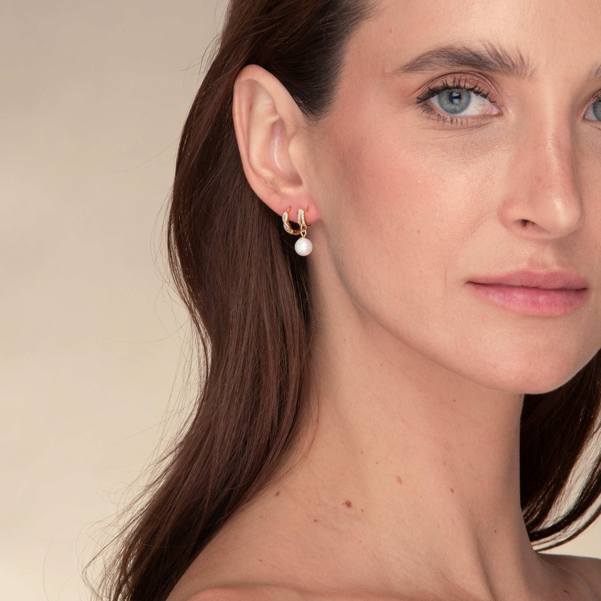 Pearl Wishbone Drop Stud Earrings - Camile & Stone