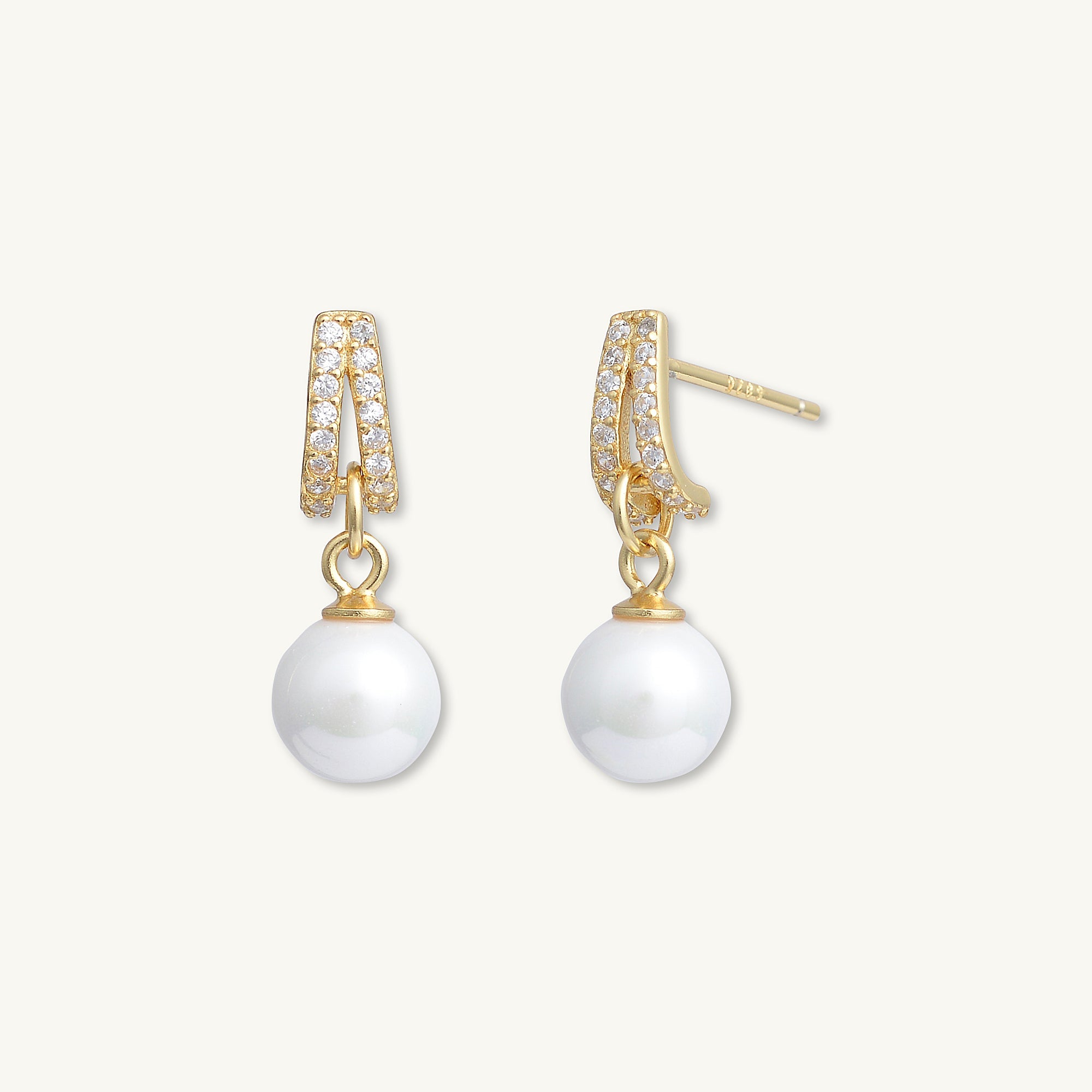 Pearl Wishbone Drop Stud Earrings - Camile & Stone