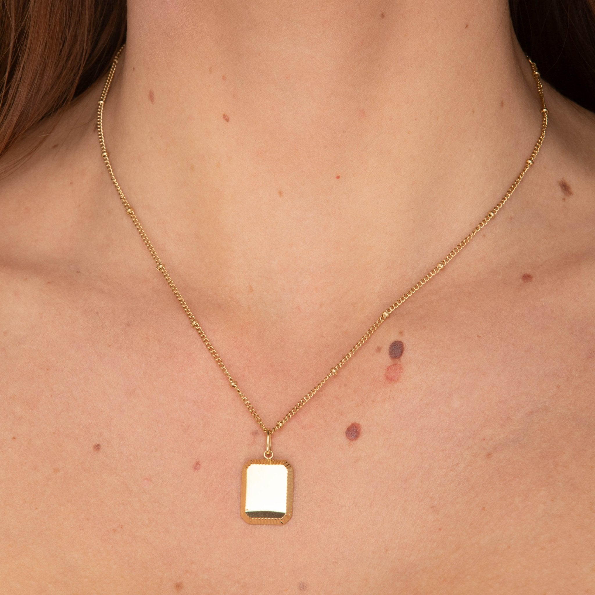 Rectangle Tag Engraved Personalised Pendant - Camile & Stone