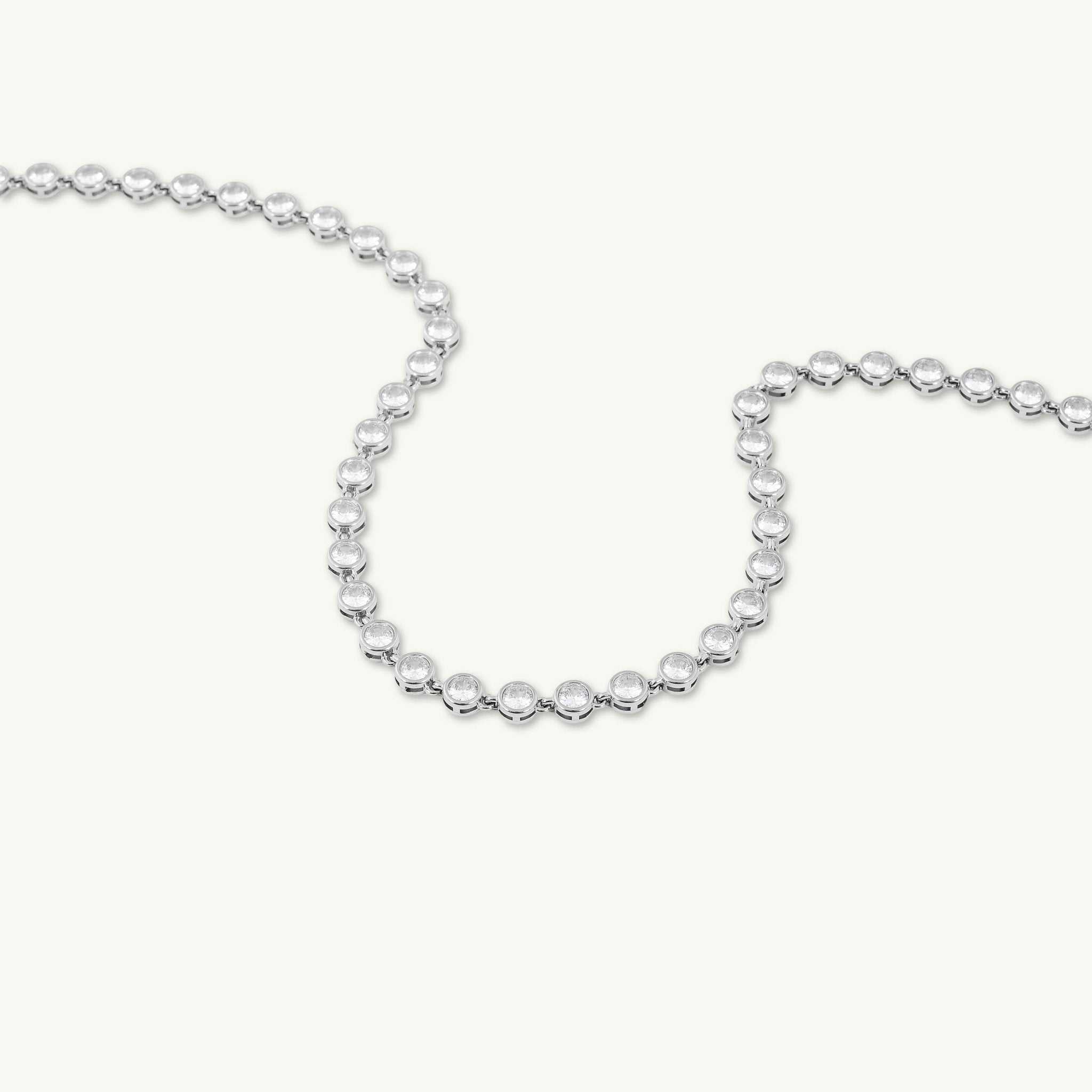 Round Tennis Sapphire Chain Necklace - Camile & Stone