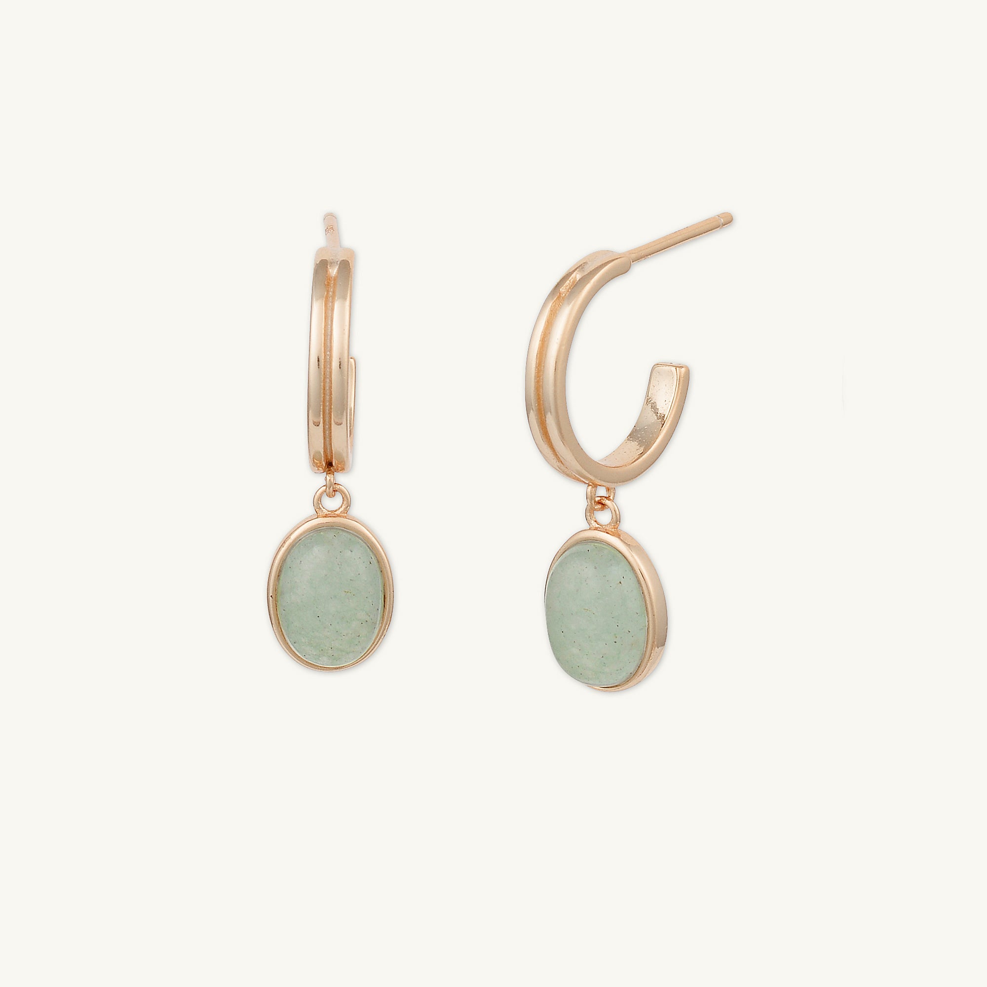 Sage Green Jade Hoop Earrings - Camile & Stone
