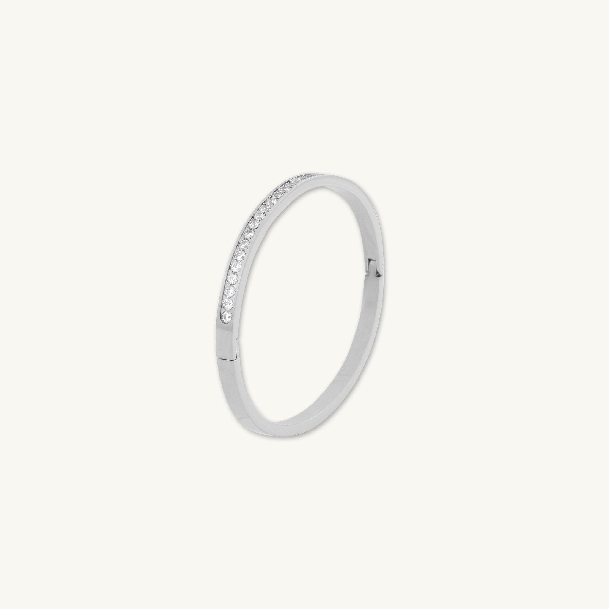 Sapphire Hinged Bangle Bracelet - Camile & Stone