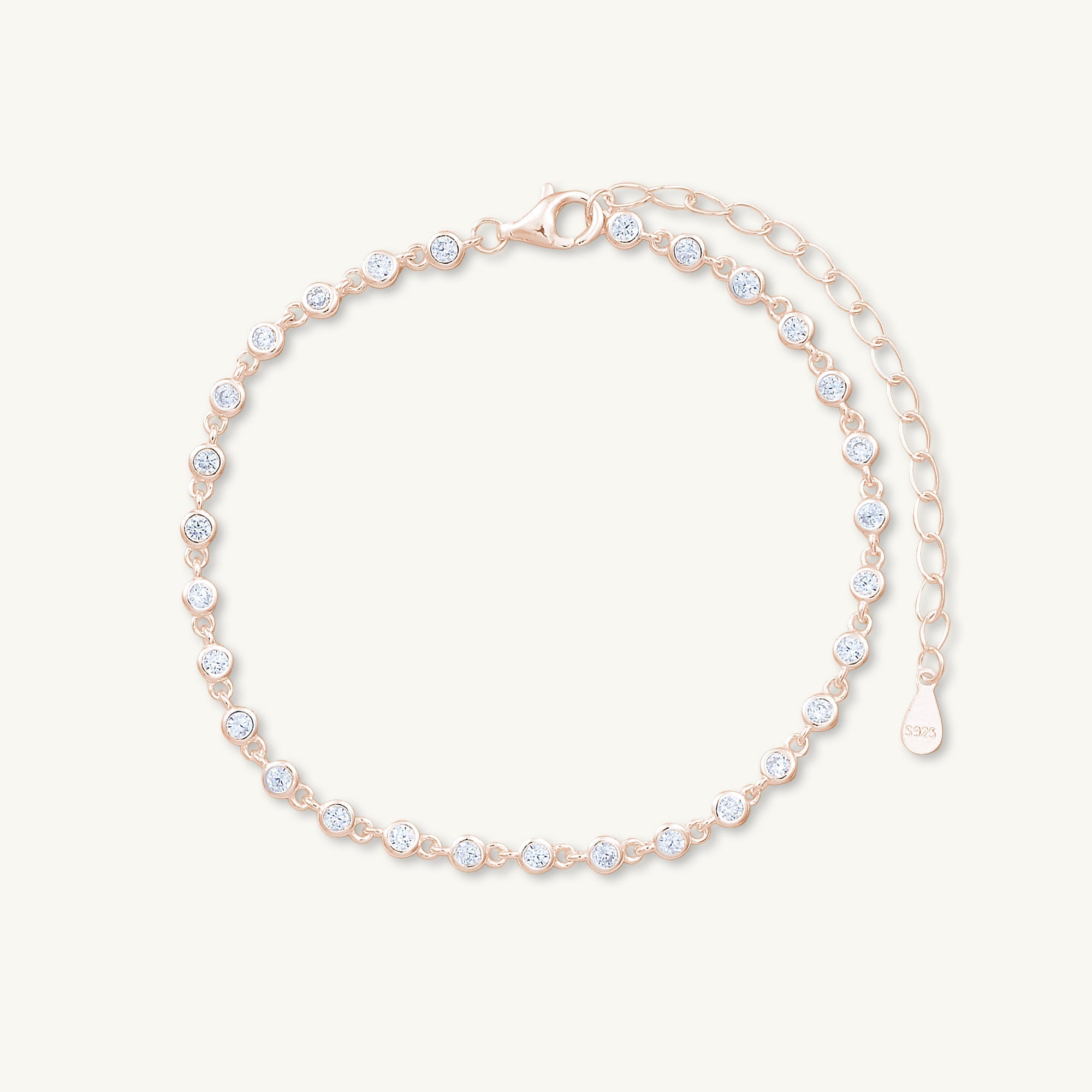Sapphire Round Tennis Link Chain Bracelet - Camile & Stone