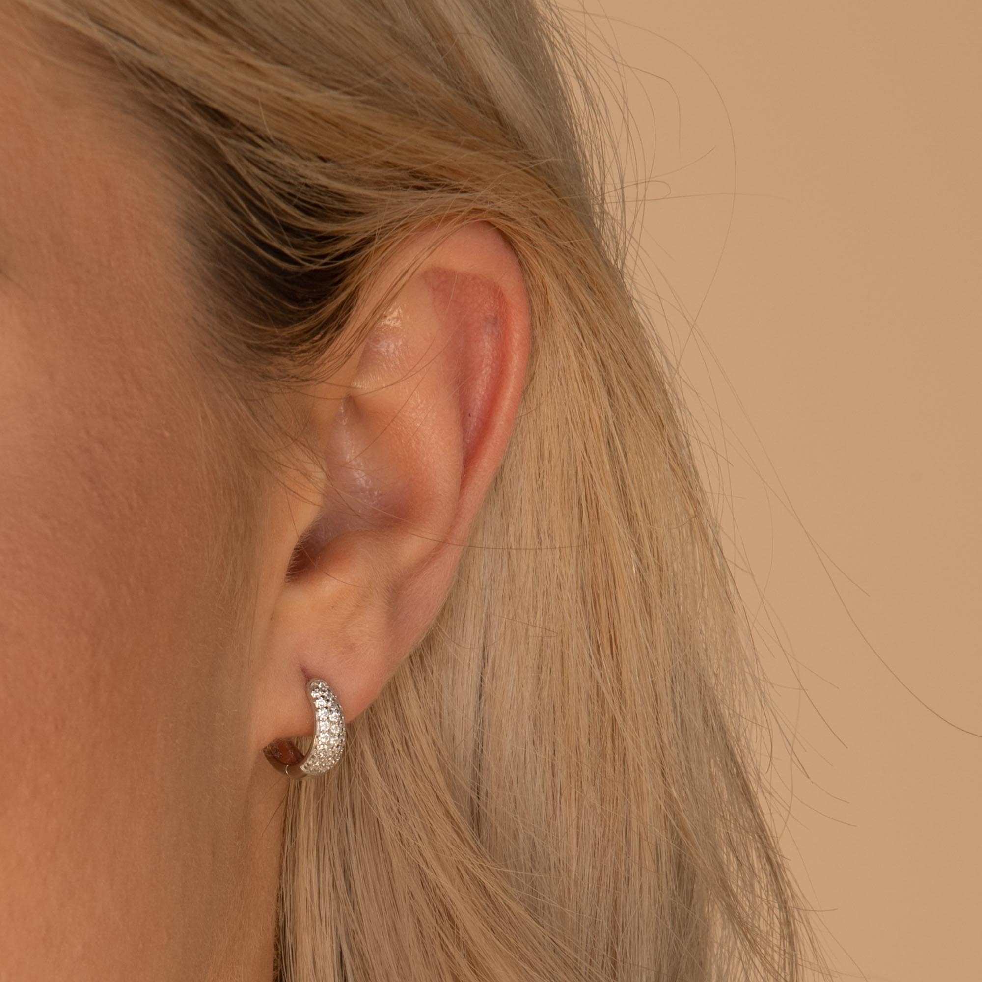 Sapphire Thick Dome Huggie Earrings - Camile & Stone