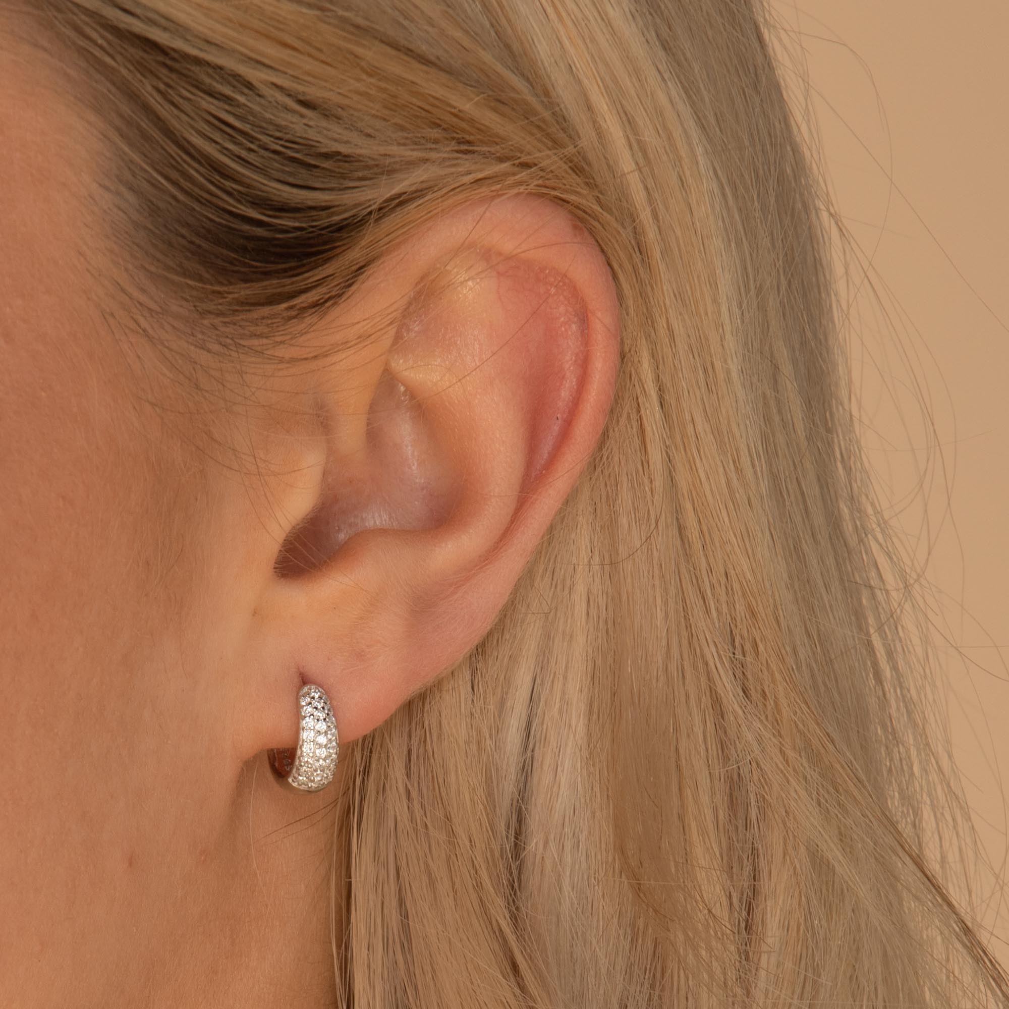 Sapphire Thick Dome Huggie Earrings - Camile & Stone