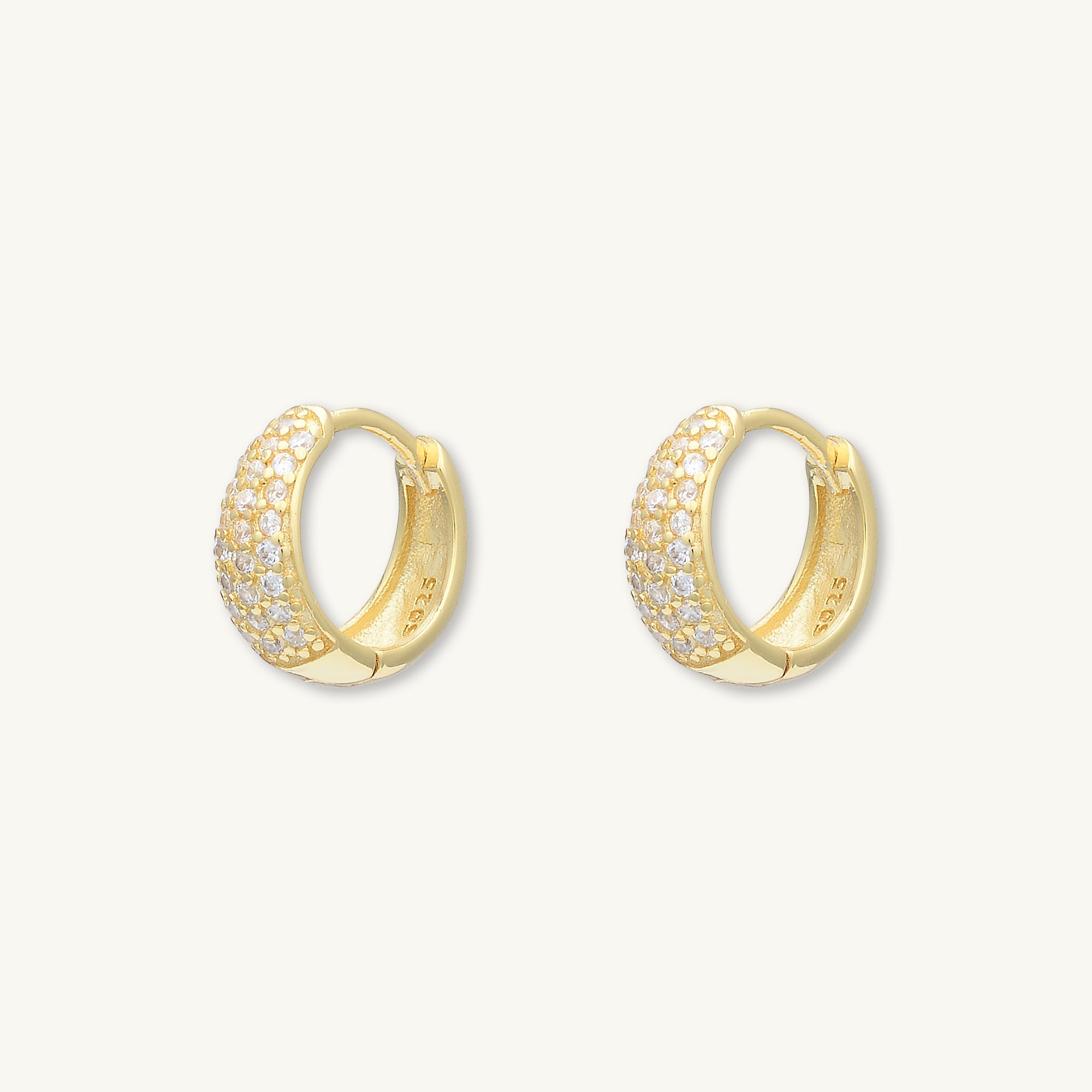 Sapphire Thick Dome Huggie Earrings - Camile & Stone