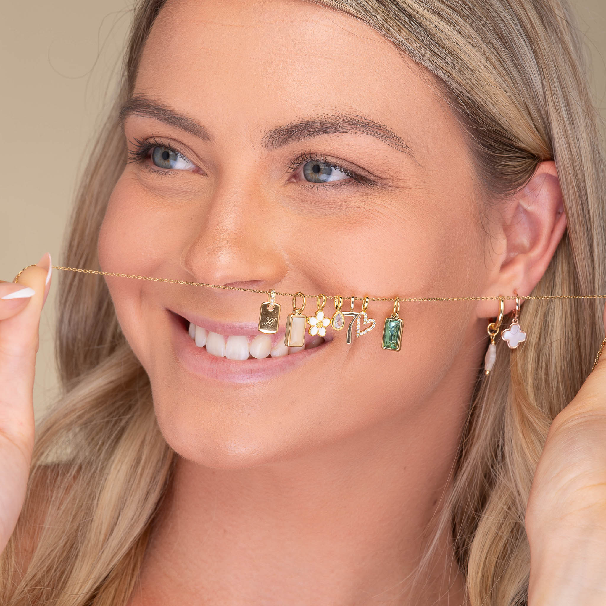 Script Initial Letter Engraved Sapphire Tag Pendant - Camile & Stone