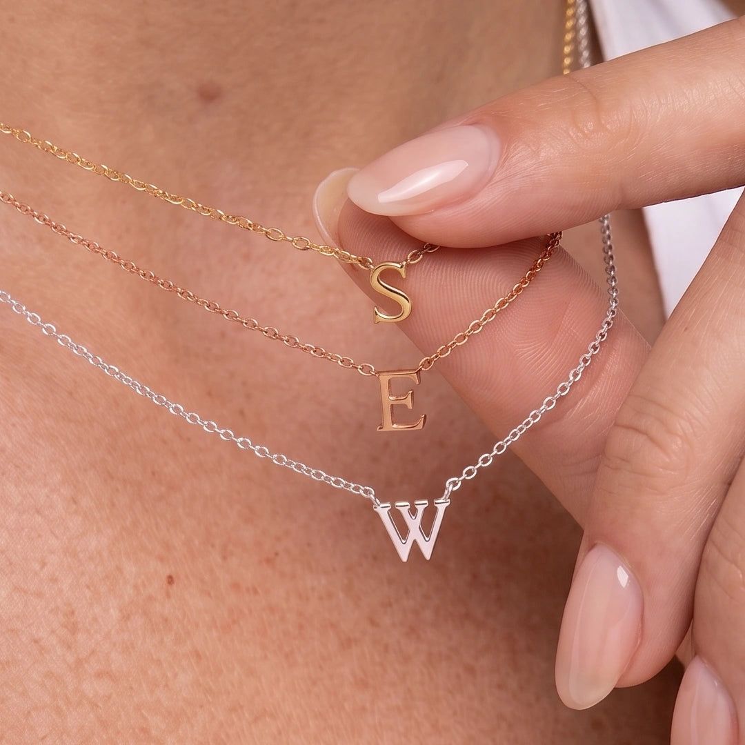 Script Letter Initial Necklace