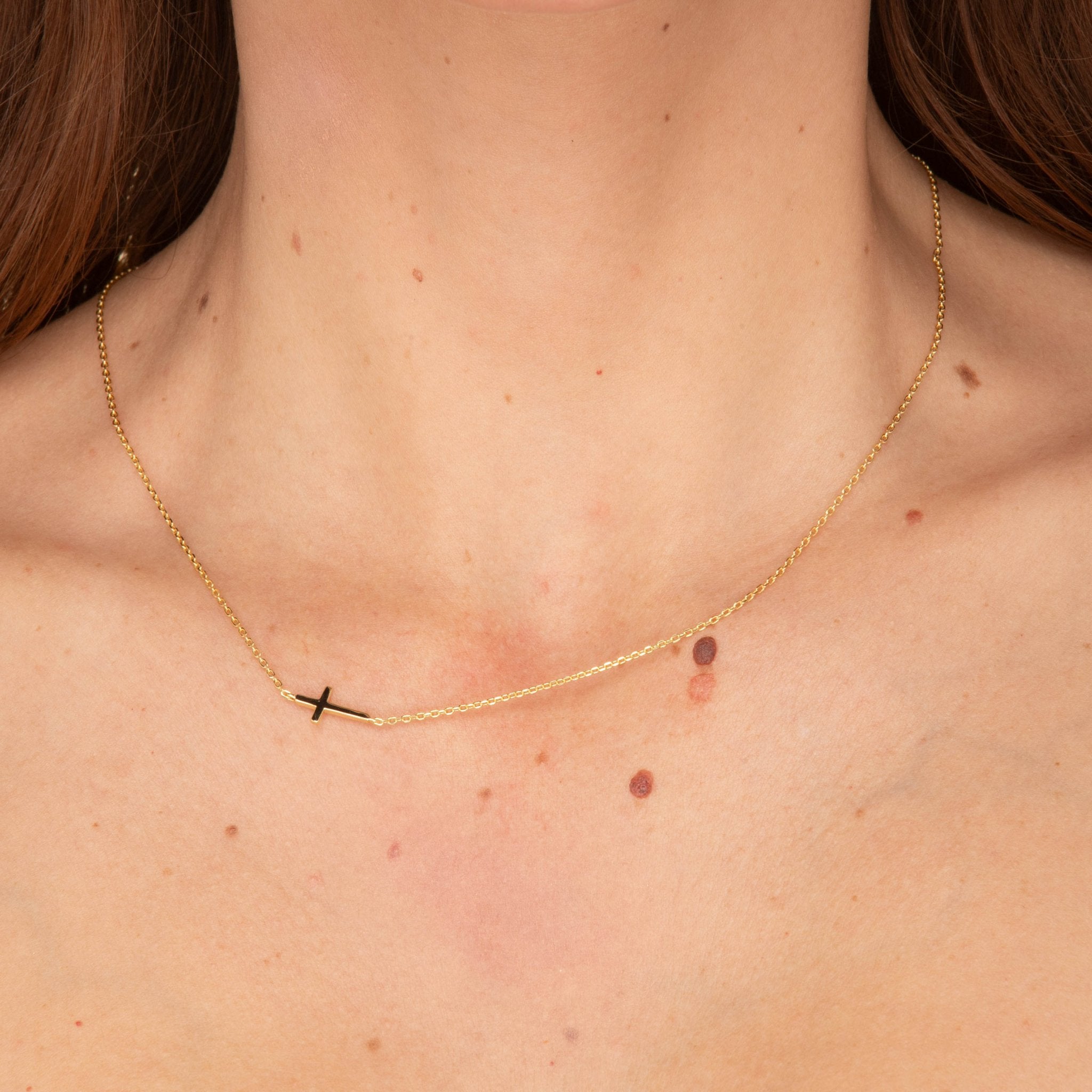 Sideways Cross Necklace - Camile & Stone