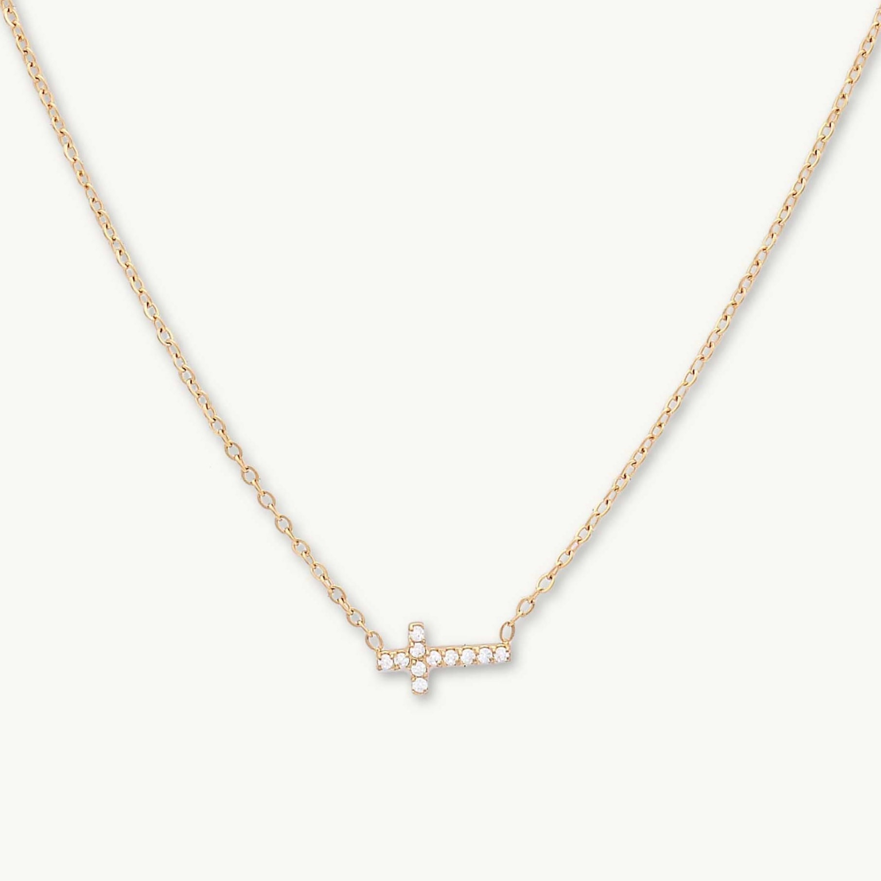Sideways Cross Sapphire Necklace - Camile & Stone
