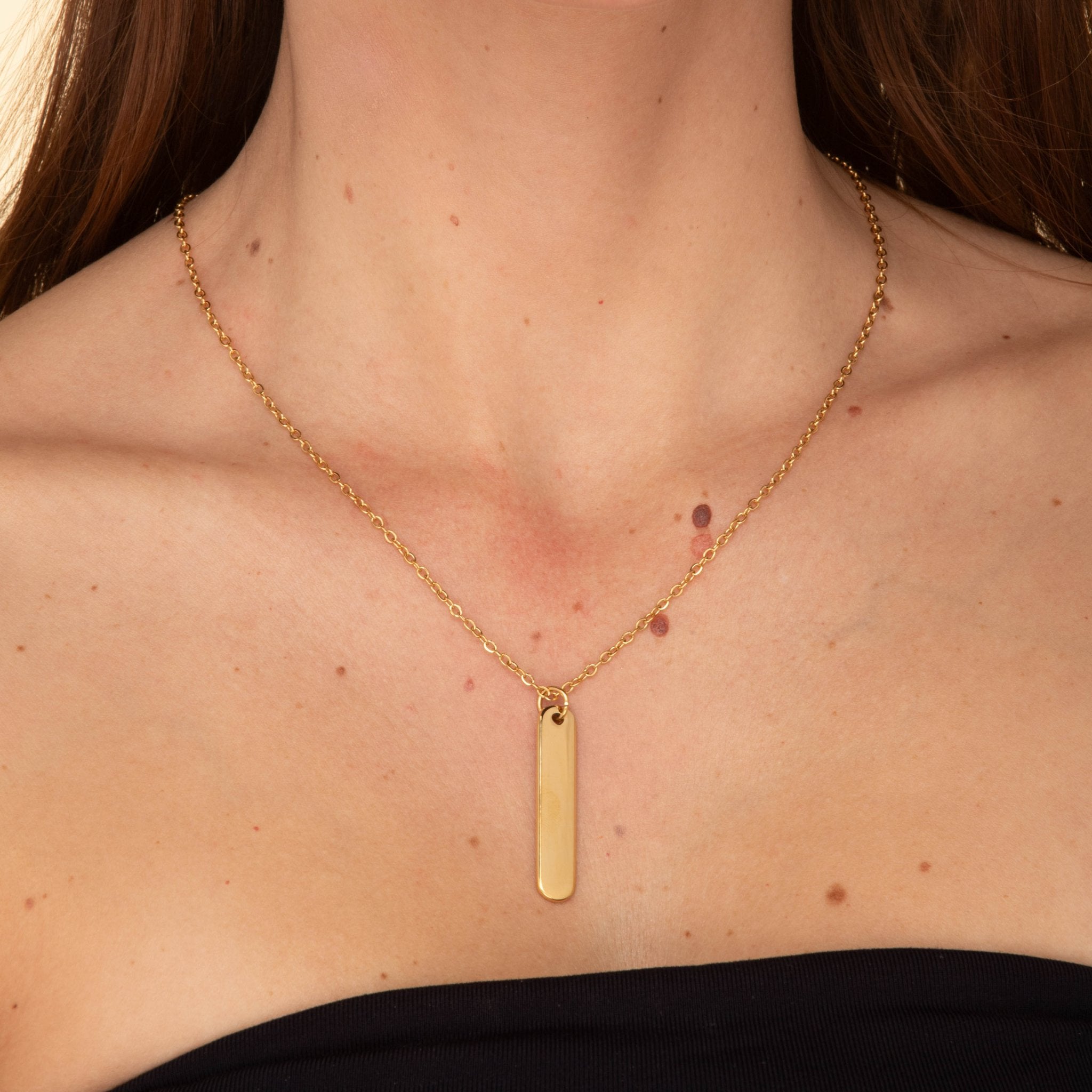 Slim Dog Tag Engraved Personalised Necklace - Camile & Stone