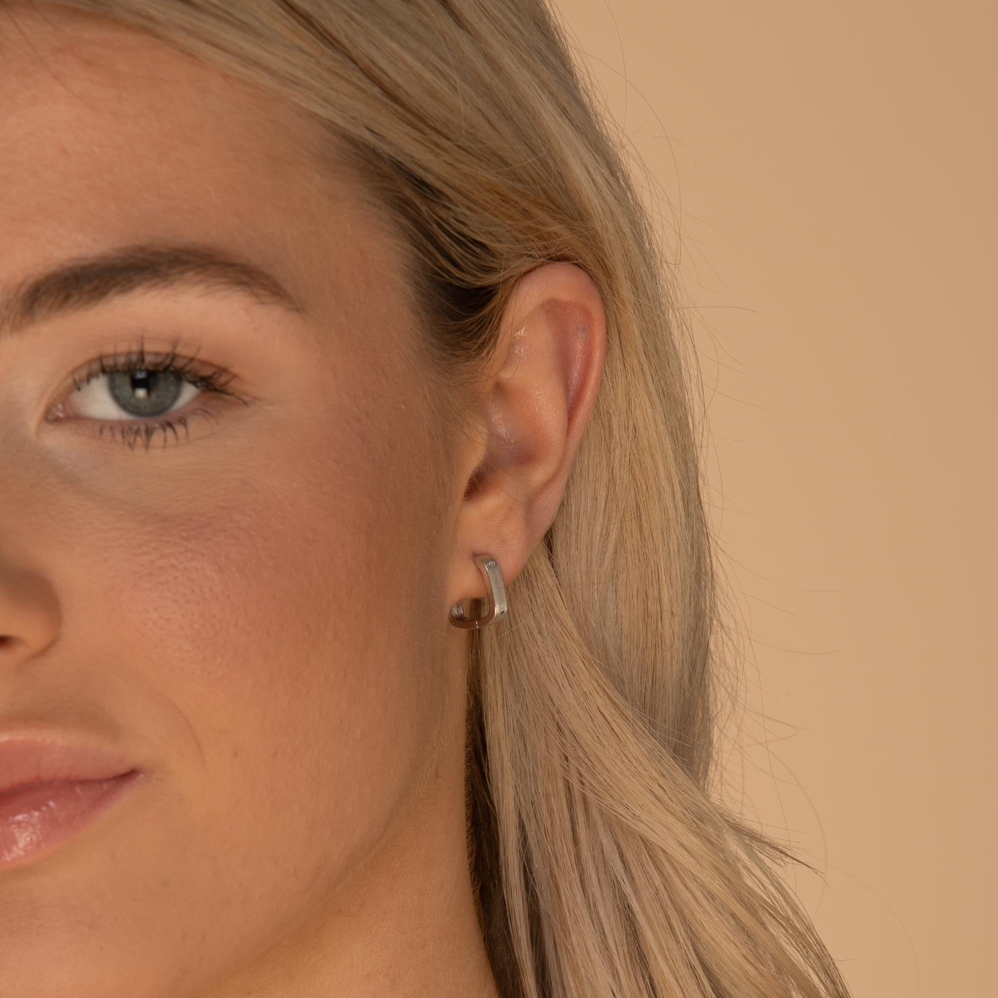 Square Matte Huggie Earrings - Camile & Stone