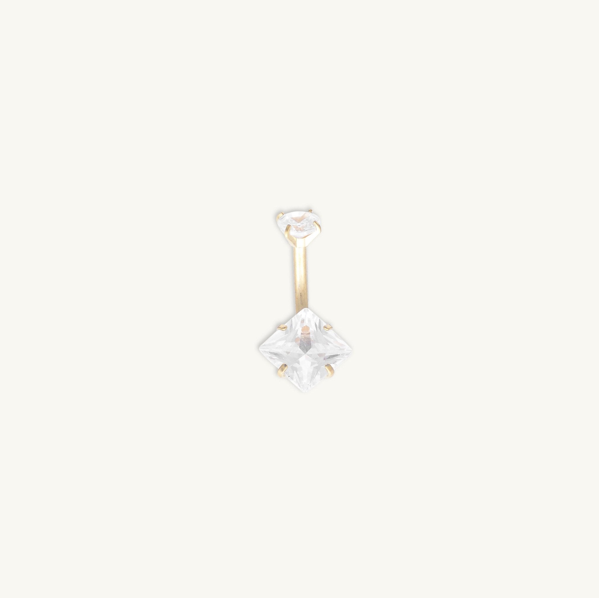 Square Sapphire Titanium Belly Ring - Camile & Stone