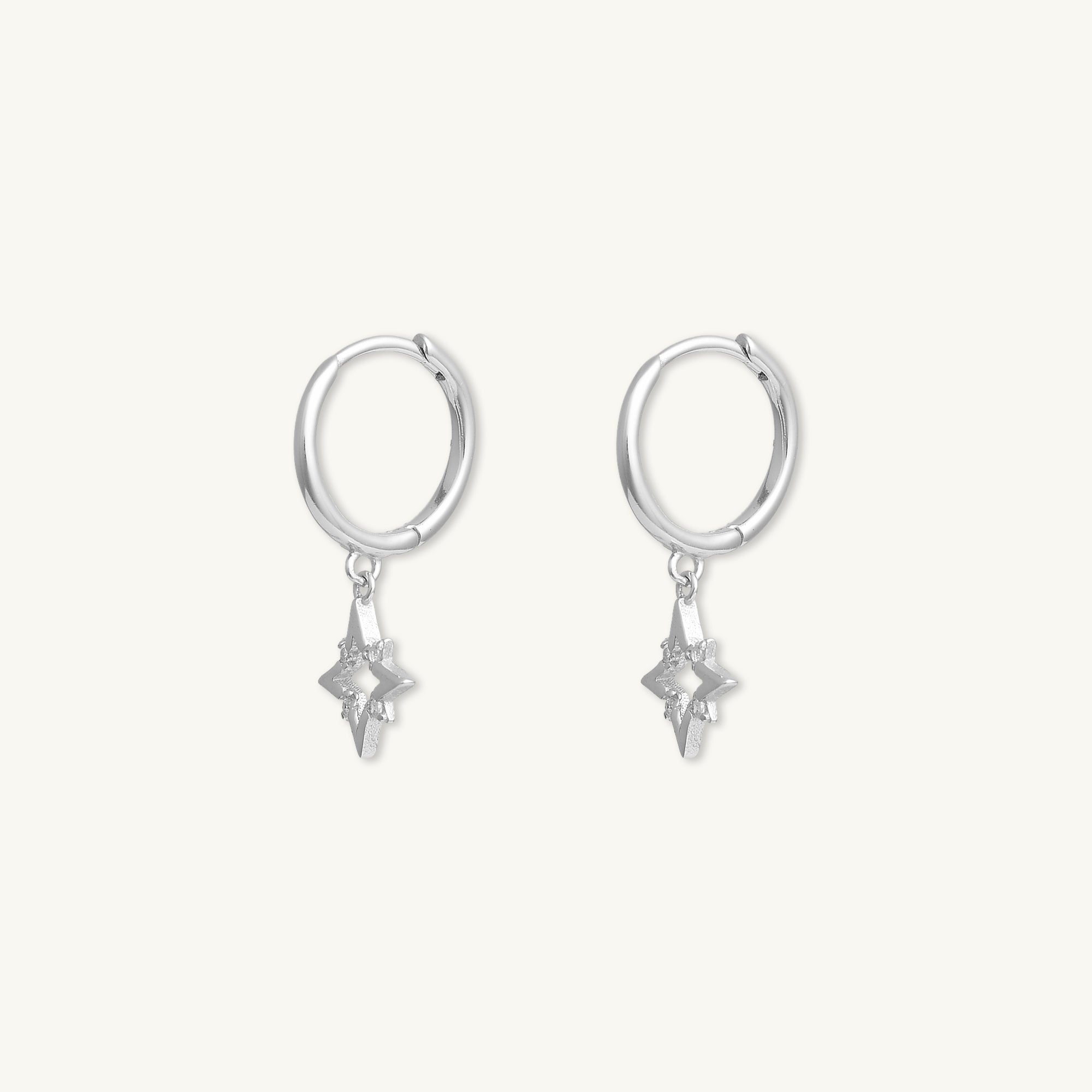 Star Zirconia Dangle Huggie Earrings - Camile & Stone
