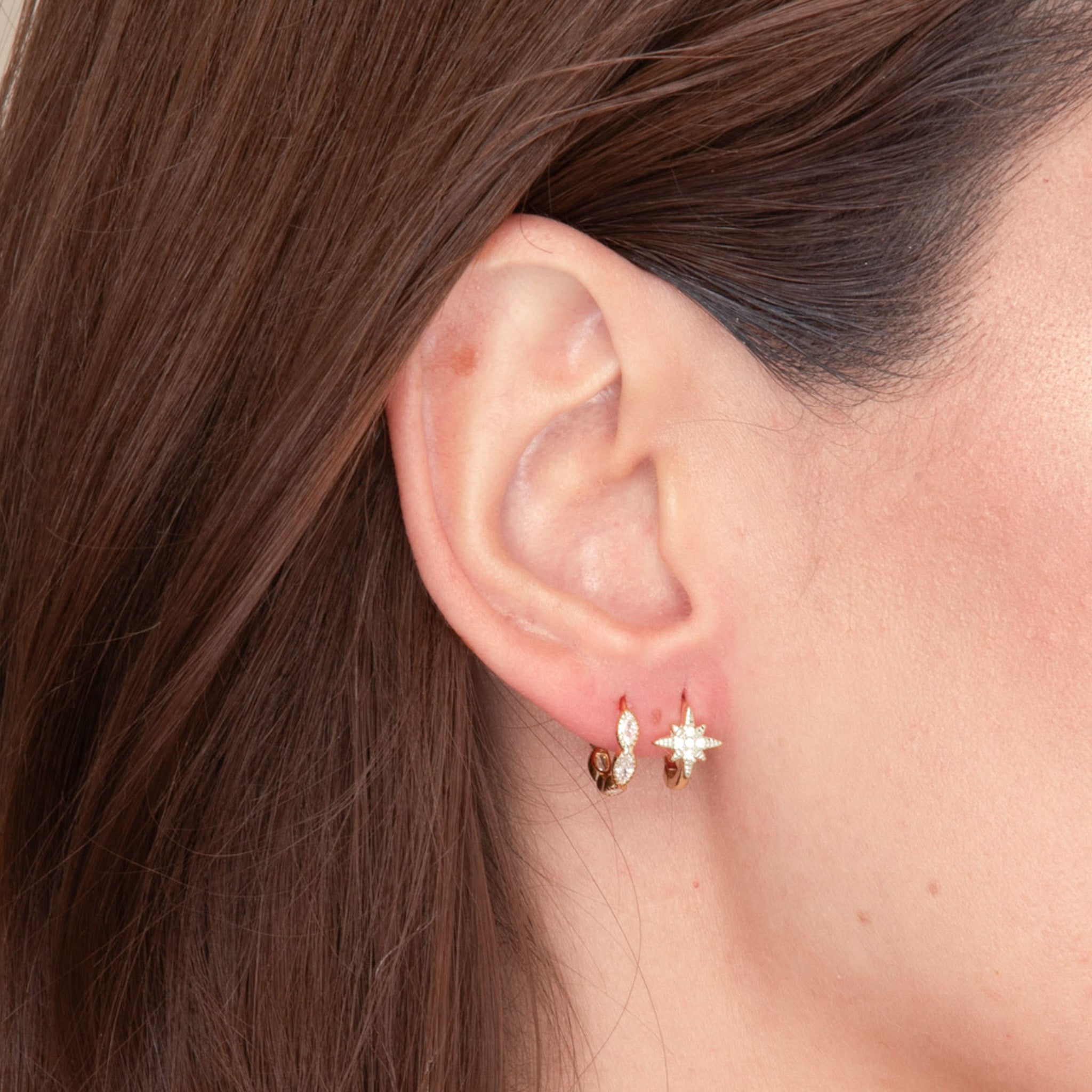 Starlight Celestial Huggie Earrings - Camile & Stone