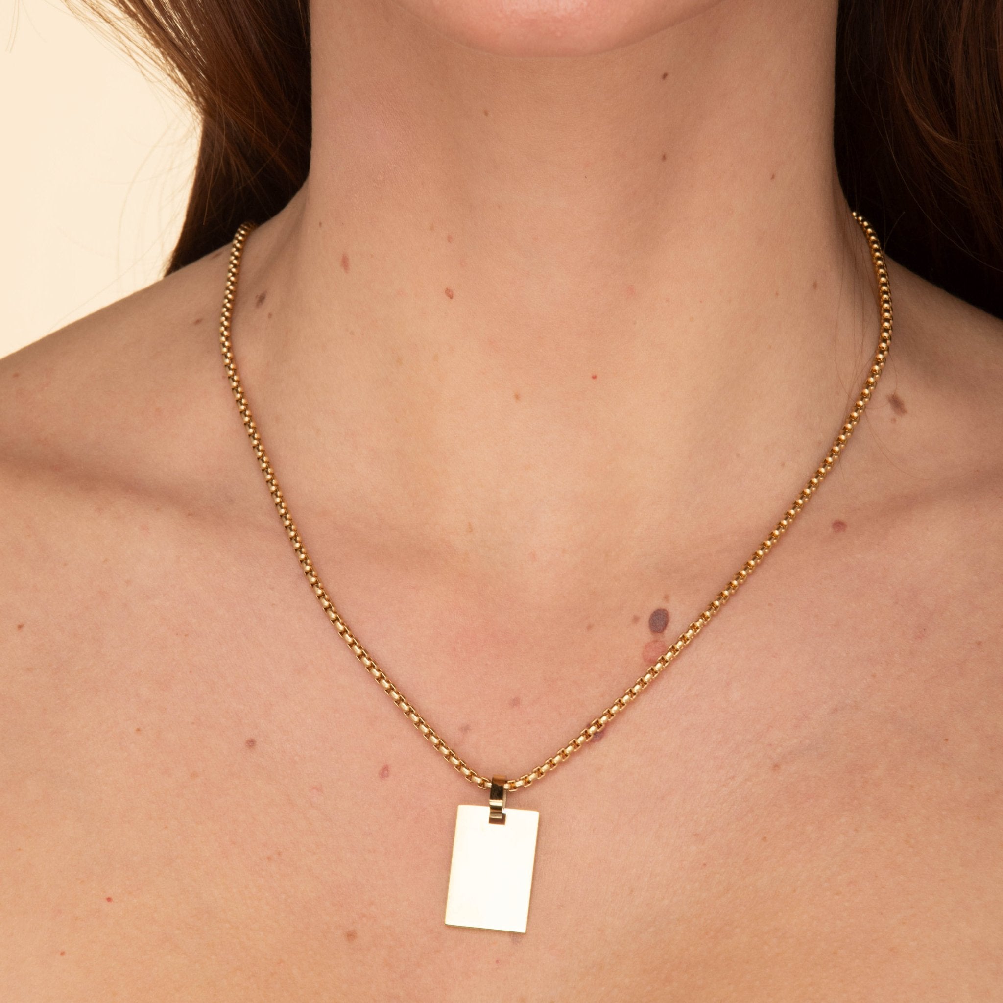 Statement Tag Engraved Personalised Necklace - Camile & Stone