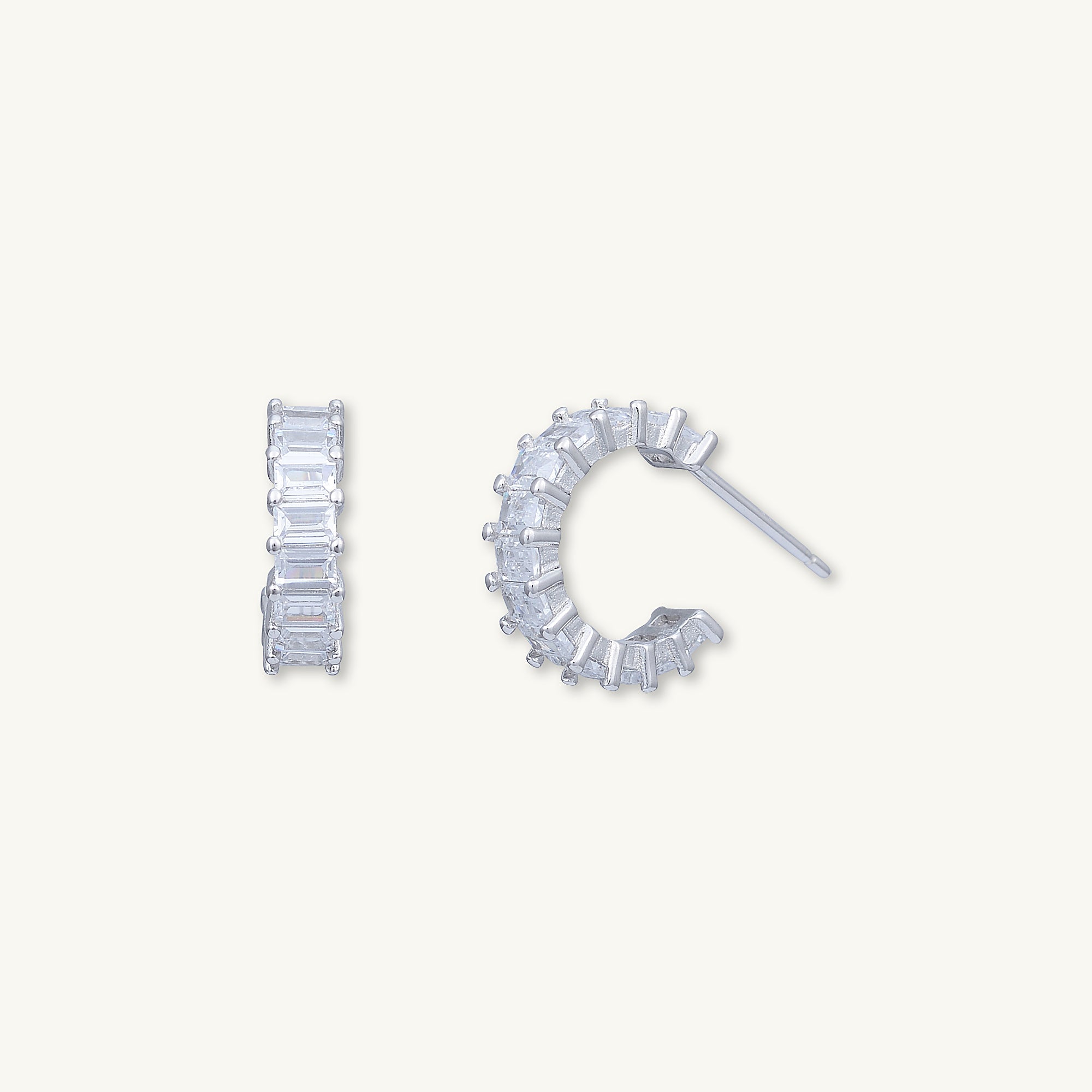Statement Zirconia Huggie Hoop Earrings - Camile & Stone