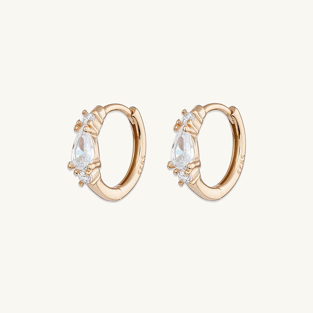 Teardrop Sapphire Huggie Earrings - Camile & Stone