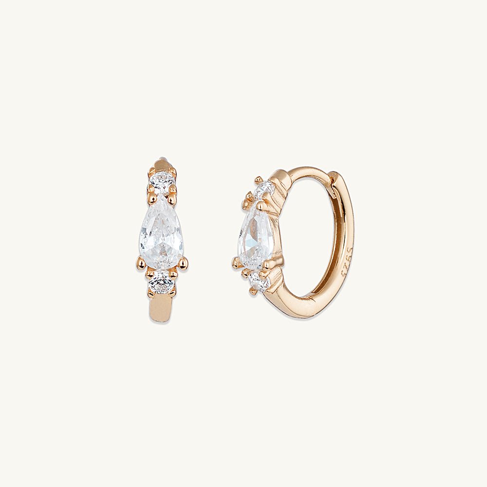 Teardrop Sapphire Huggie Earrings - Camile & Stone