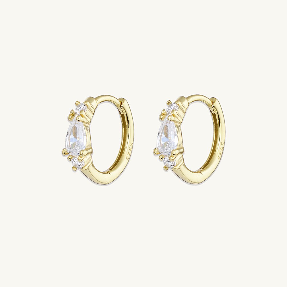 Teardrop Sapphire Huggie Earrings - Camile & Stone