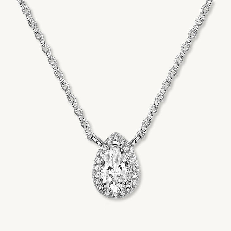 Teardrop Solitaire Moissanite Necklace 1 Carat - Camile & Stone
