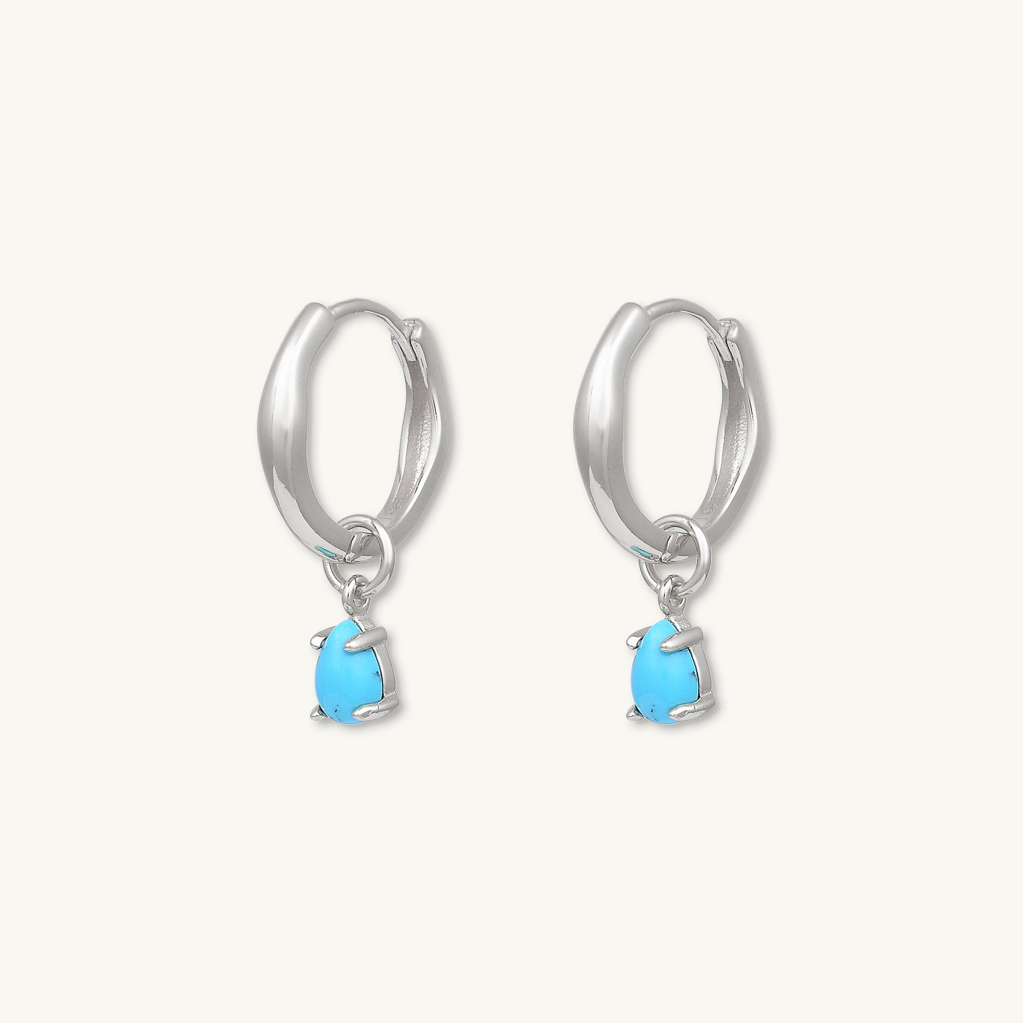Teardrop Turquoise Huggie Earrings - Camile & Stone