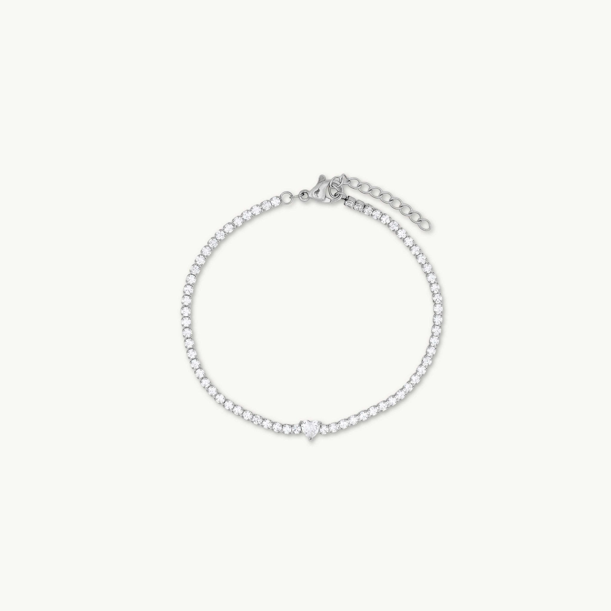 Tennis Heart Sapphire Bracelet - Camile & Stone
