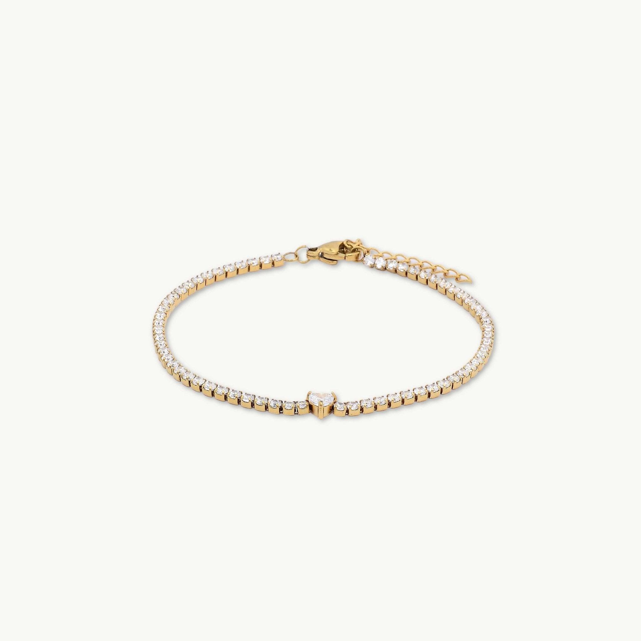 Tennis Heart Sapphire Bracelet - Camile & Stone