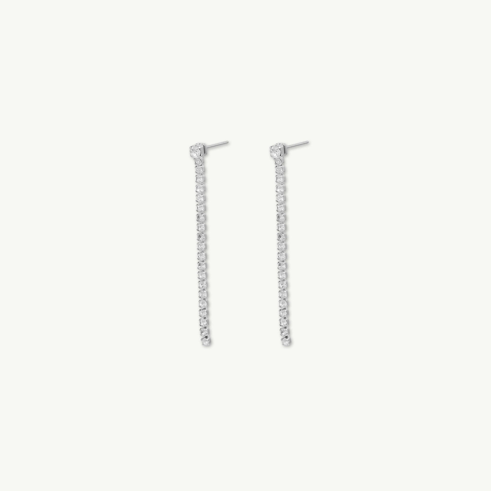 Tennis Sapphire Chain Stud Earrings - Camile & Stone