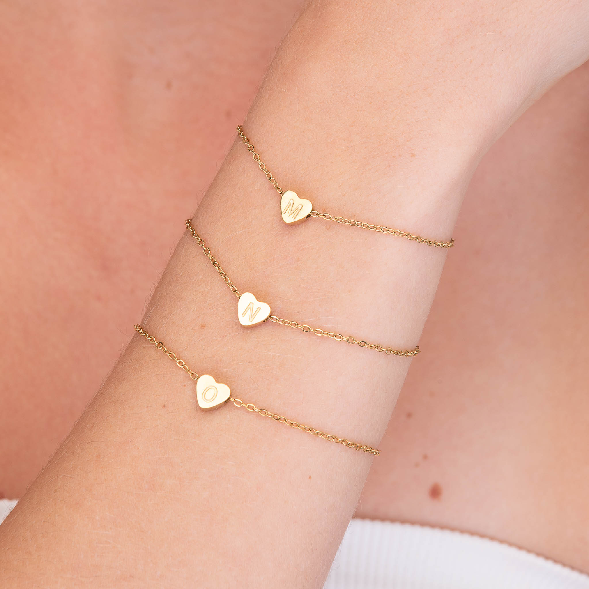 The Heart Pendant Initial Letter Bracelet - Camile & Stone
