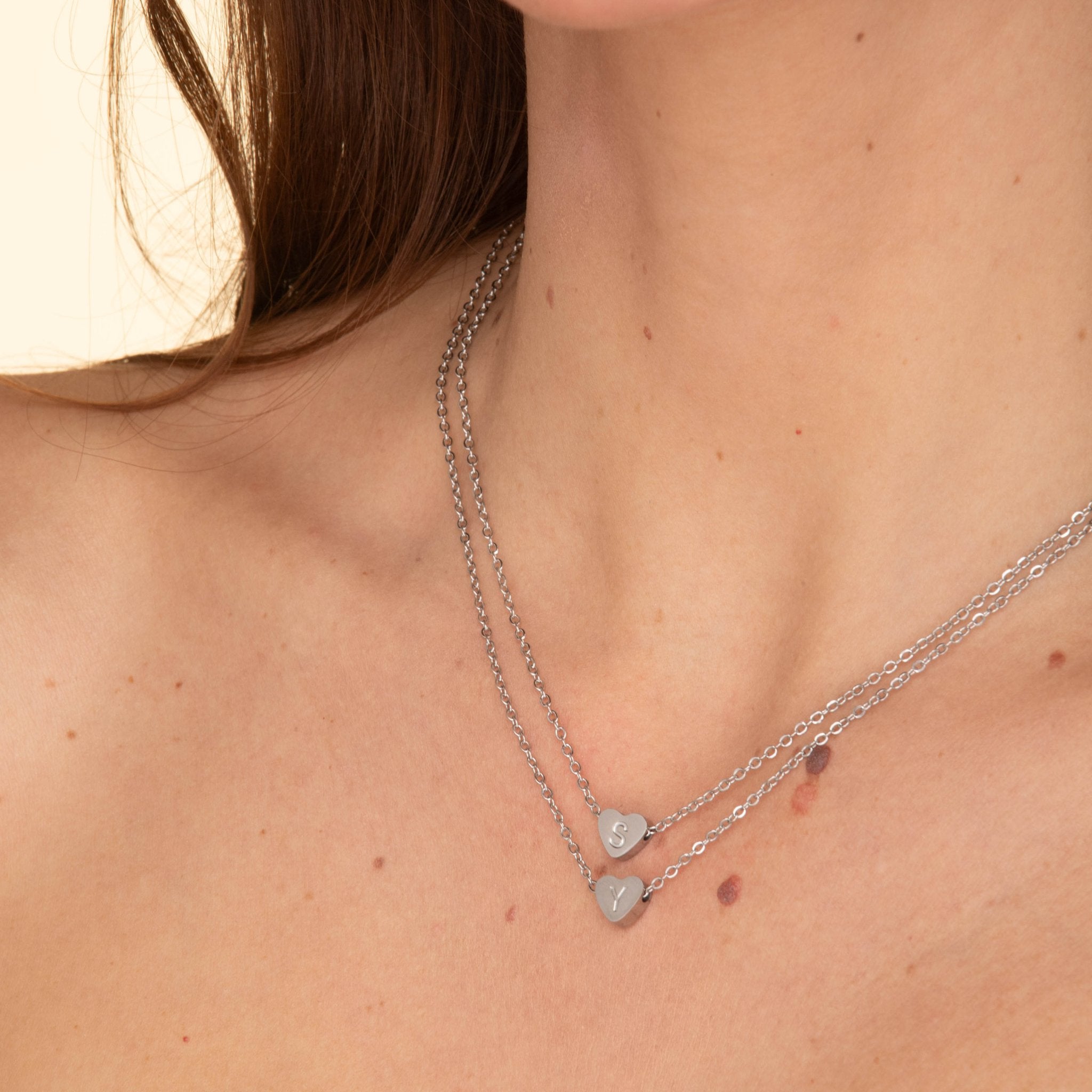 The Heart Pendant Initial Letter Necklace - Camile & Stone