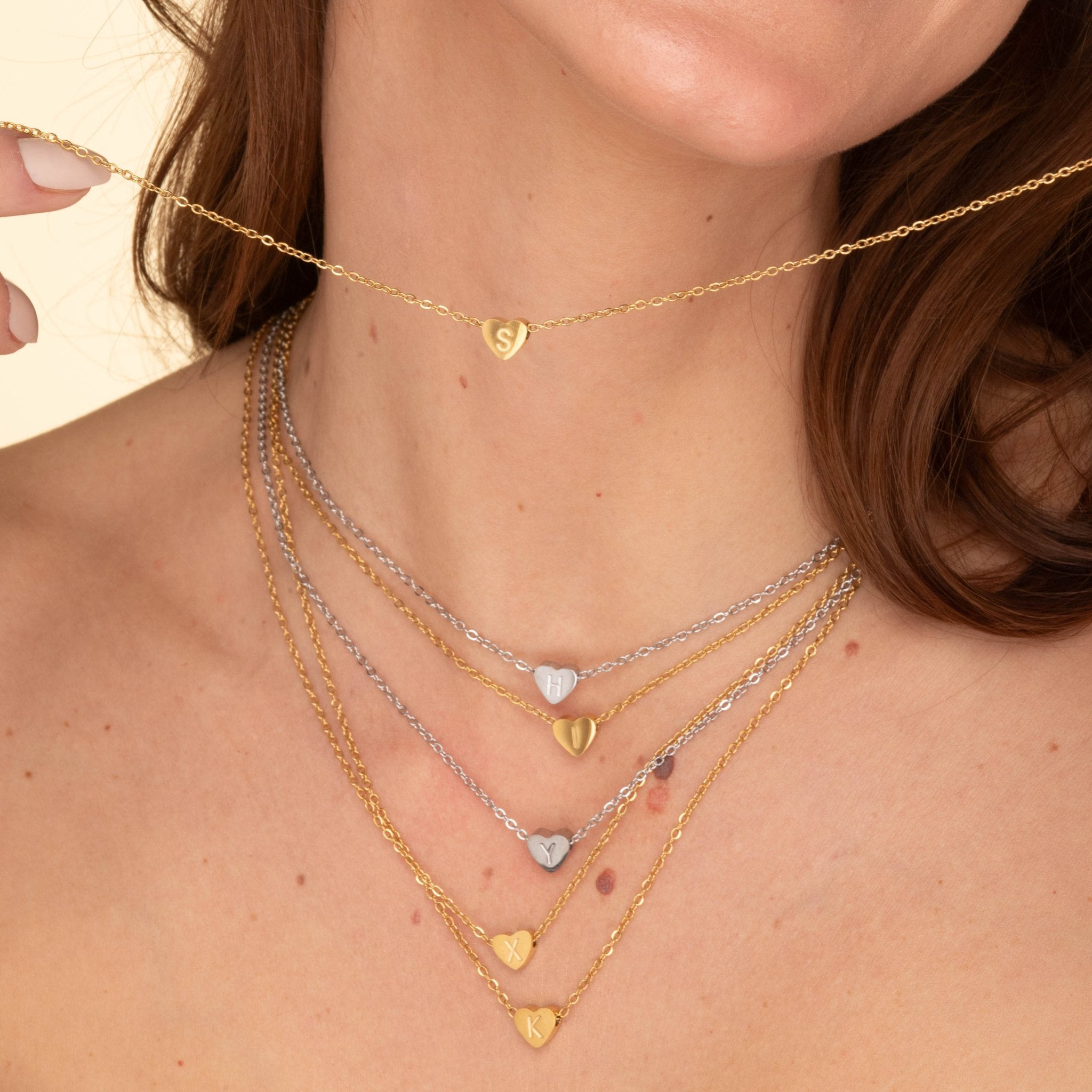 The Heart Pendant Initial Letter Necklace - Camile & Stone