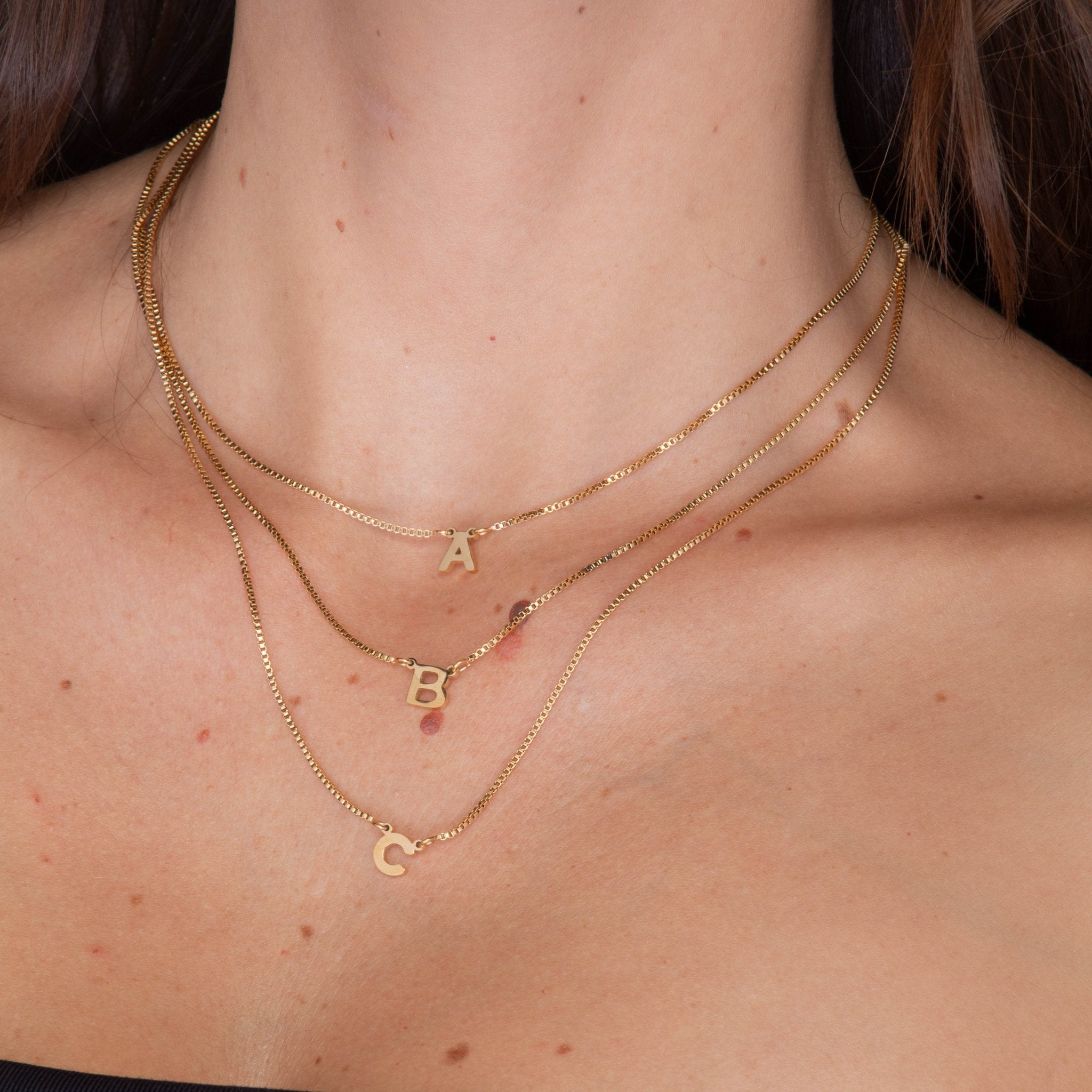 The Original Initial Letter Box Chain Necklace - Camile & Stone